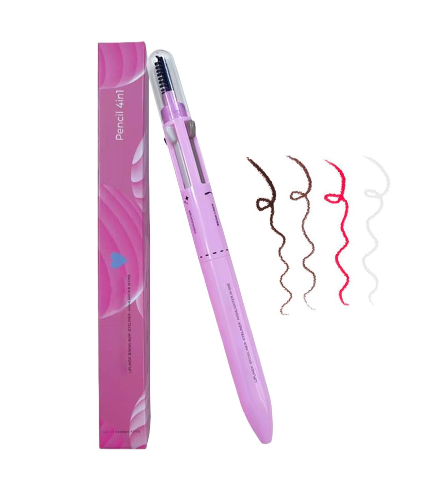 4 in 1 Makeup Pen Double-Ended Cosmetics 6.93 Inches Body with Ink Slim Casing with Grip Portable Lip Liner for Women Professional Beauty Stick for Ladies Multi Use Cosmetic Applicators 01 - Buy Online on GoSupps.com
