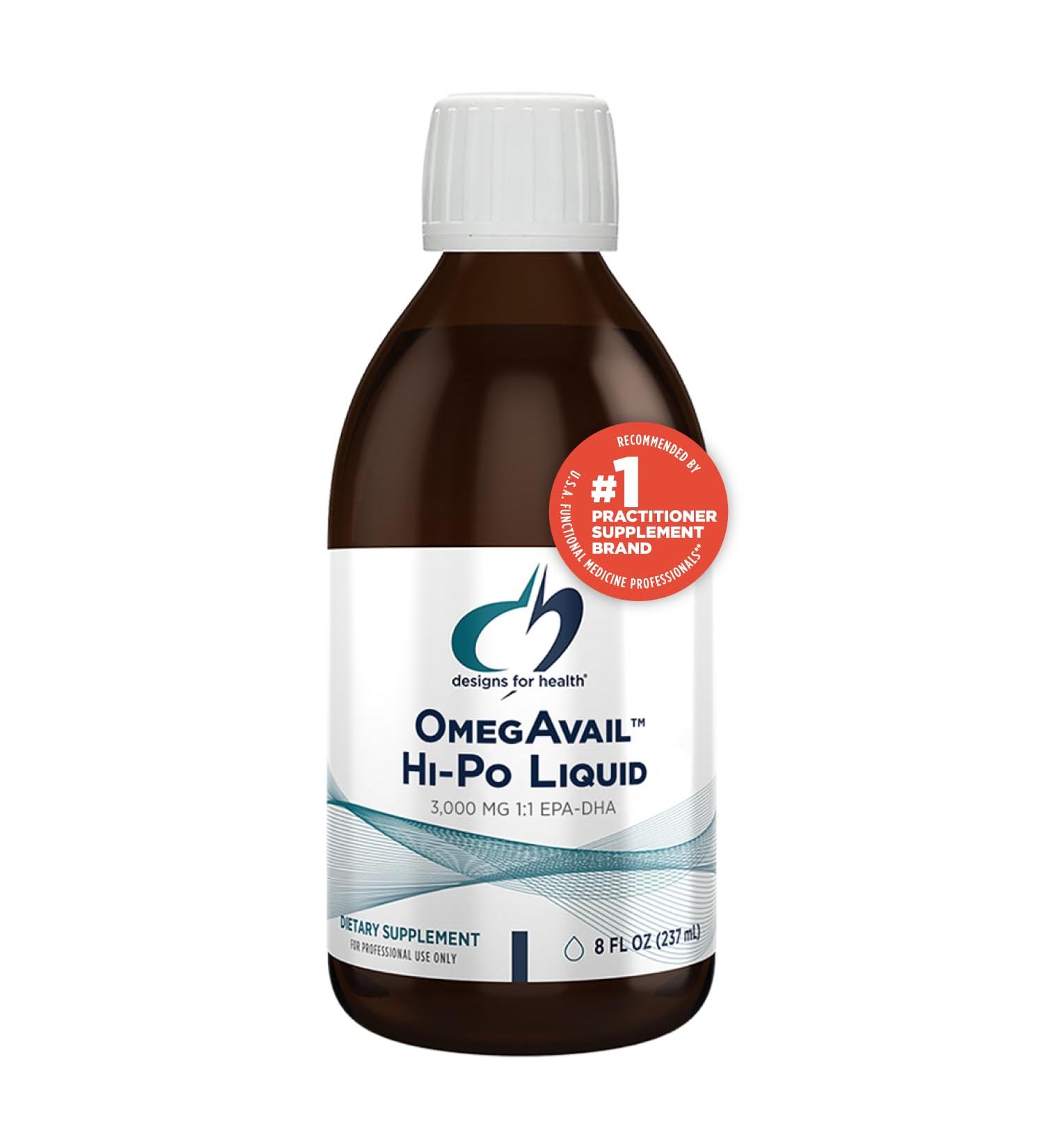 Designs for Health OmegAvail Hi-Po Liquid - High Concentration 1500mg EPA 1500 DHA - Triglyceride Omega 3 Fish Oil Heart Health & Brain Supplements - Natural Lemon Flavor (8oz) - Buy Online on GoSupps.com