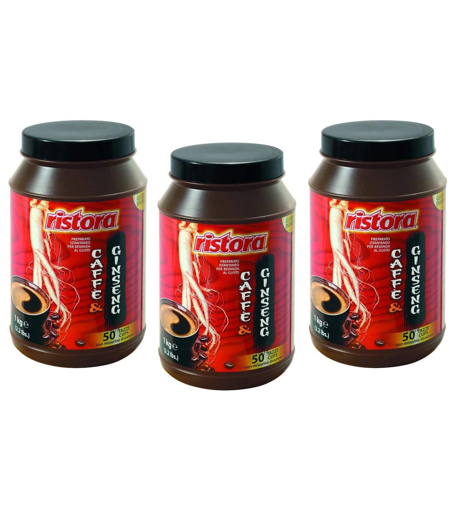 Italian Gourmet E.R. Ristora Caff al Ginseng Instant Coffees with Ginseng Mix for Drinks Breakfast for 50 Cups with Measuring Cup 1 kg Set of 3 - Buy Online on GoSupps.com