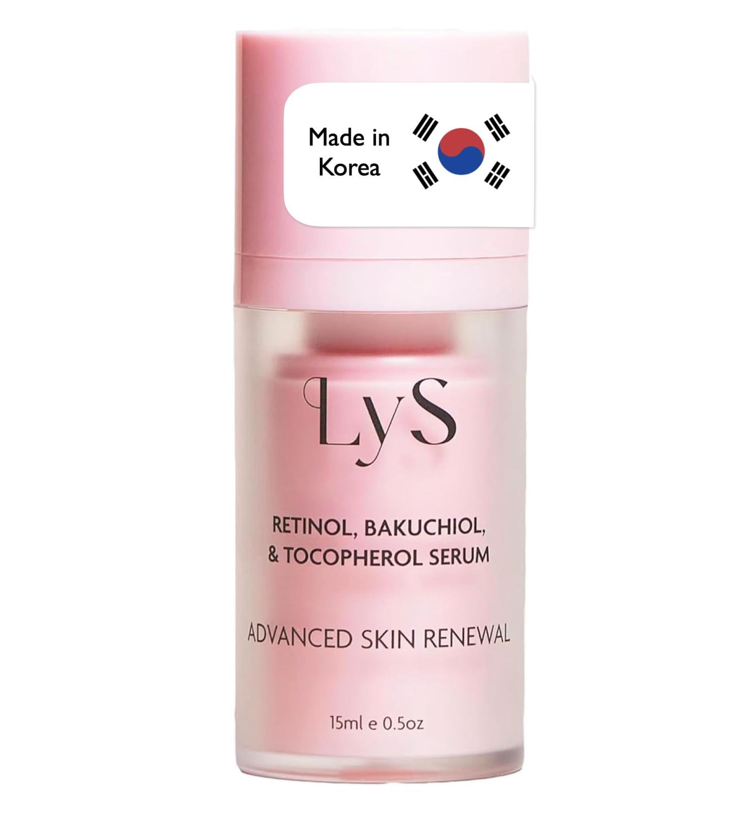 LYS by Misa Korean Retinol Serum for Face - Retinol Bakuchiol & Tocopherol Formula - Enhances Firmness & Texture - Retinol for face & All Skin Types Sensitive - Made in Korea - Buy Online on GoSupps.com