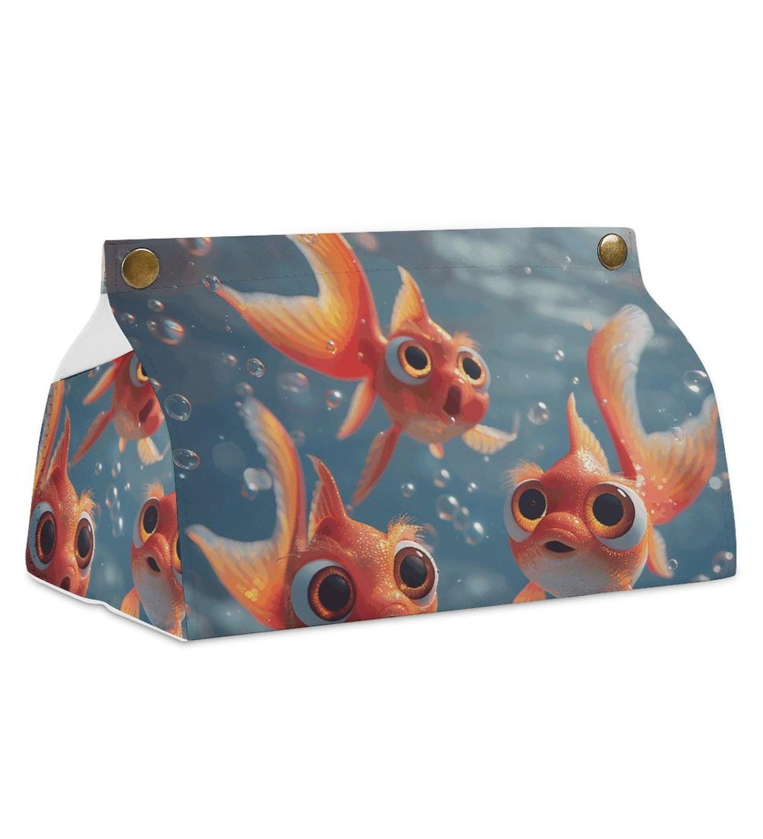 Tissue Box Cover Tissue Box Holder Big Eyes Goldfish Print Tissue Holder Travel Tissue Packs Facial Paper Holder Decorative Holder - Buy Online on GoSupps.com