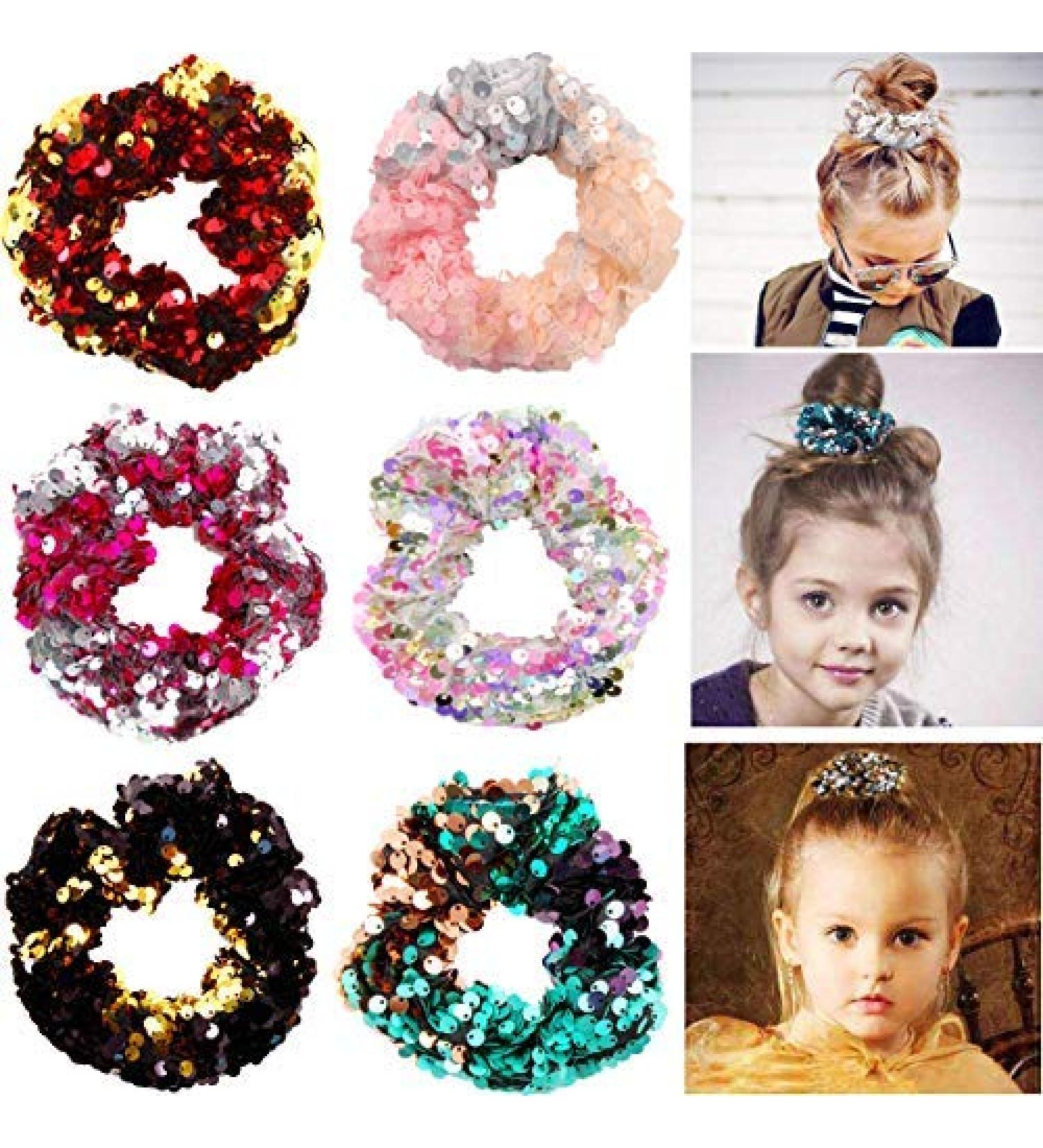 Sequin Mermaid Thick Hair Band - Elastic Girl Pill Head Decorations for Curly Hair (6 Colors) - Buy Online on GoSupps.com