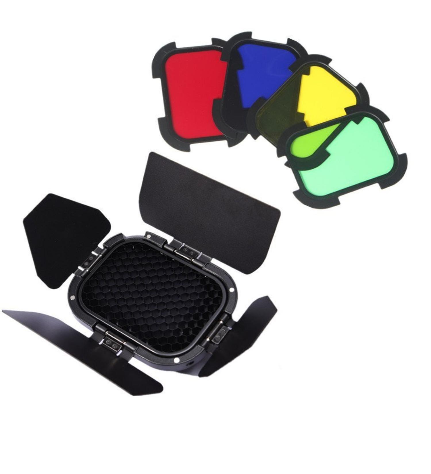 Godox BD-07 Barn Door with Grid & Color Filters for AD200/AD200Pro Speedlite Flash - Buy Online on GoSupps.com