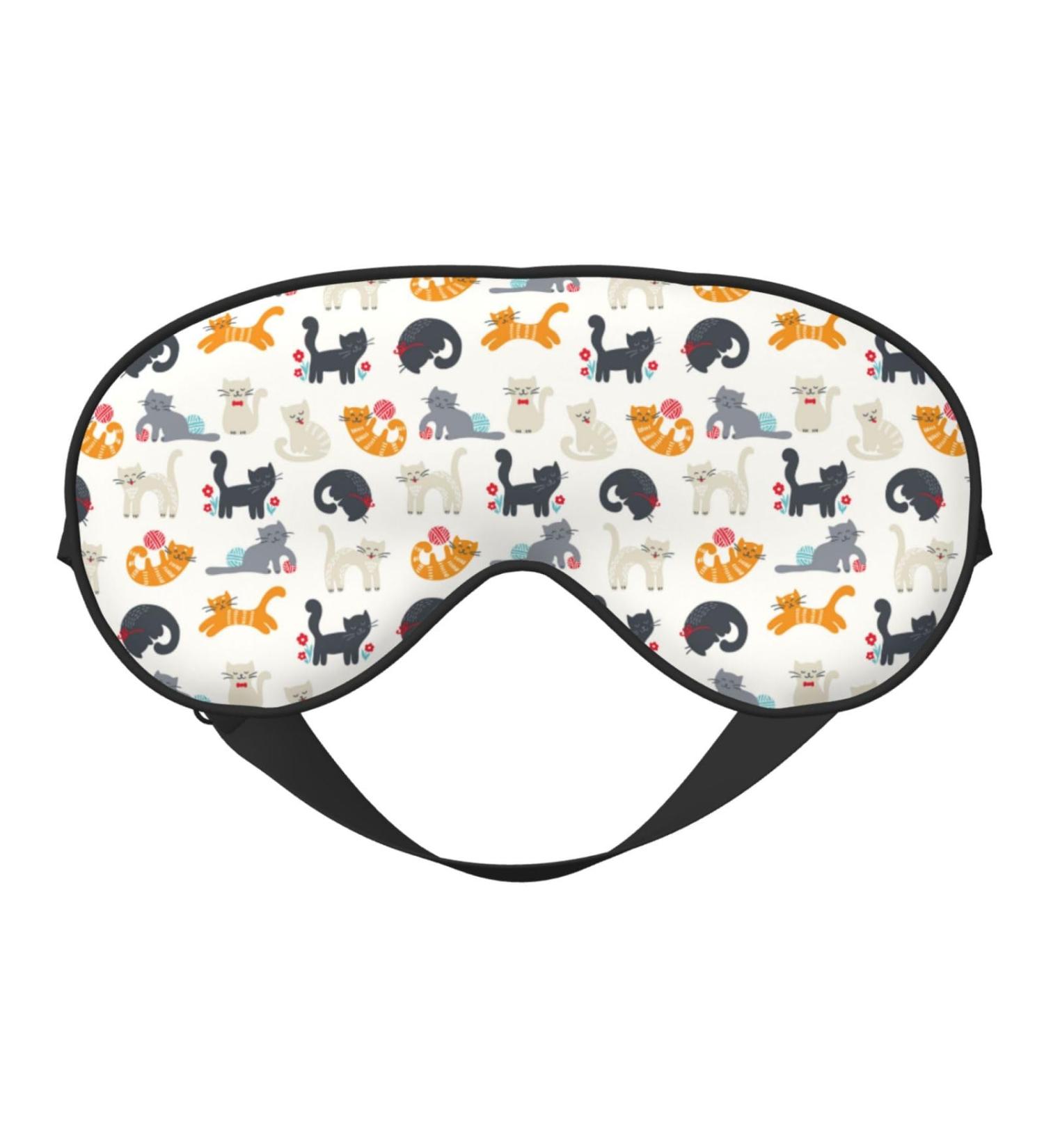 Cute Cats Sleep Mask | Double-Sided Soft Eye Covers for Sleeping | Adjustable & Perfect Shading to Reduce Eye Edema - Shop Now - Buy Online on GoSupps.com