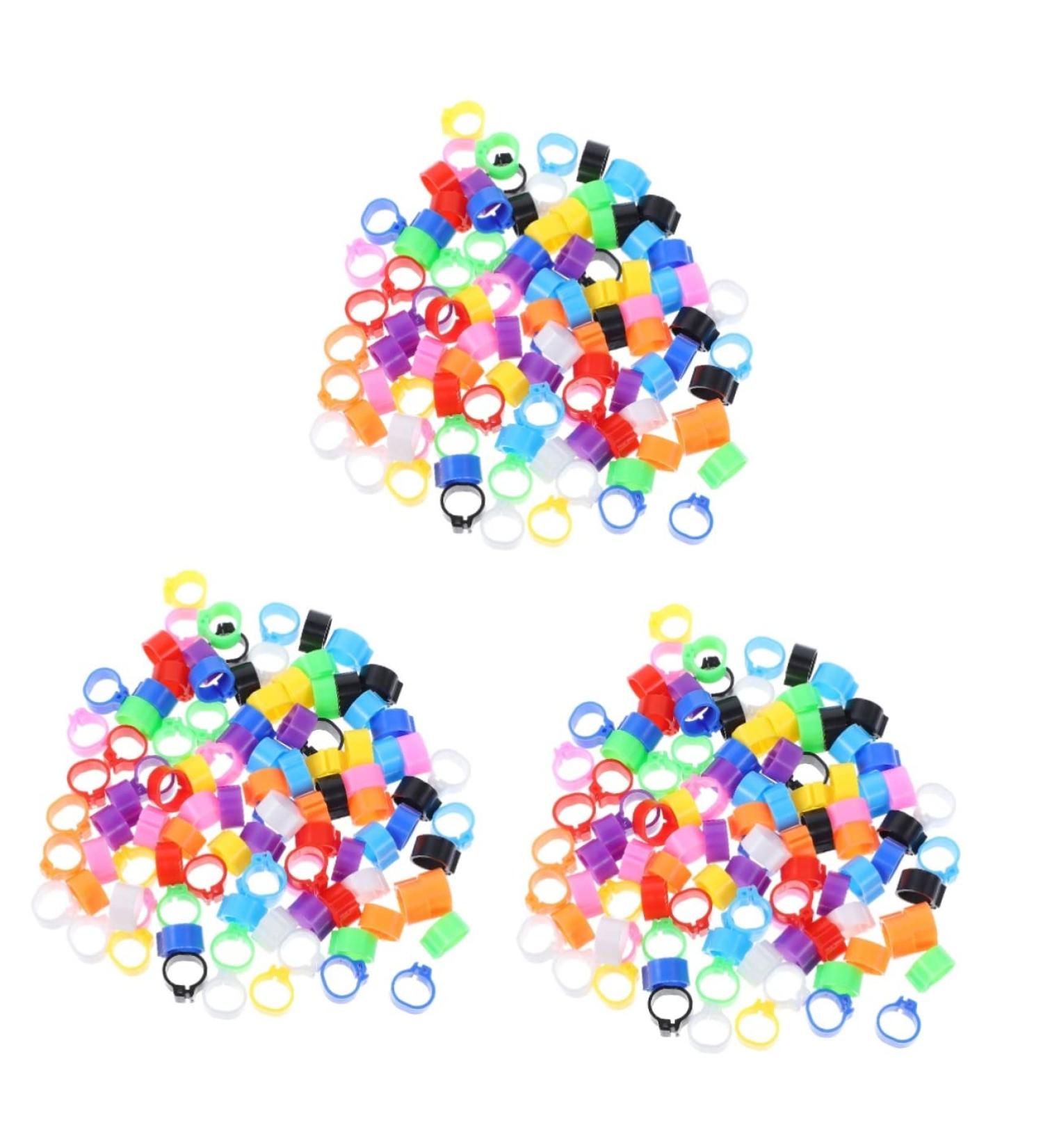 BESPORTBLE 300 Pcs Meat Pigeon Anklet Pet Tabs Pet Tag Chicken Leg Markers Opening Pigeon Ring Parrot Bird Feet 1.3X1.3CMx3pcs Assorted Colorx3pcs - Buy Online on GoSupps.com