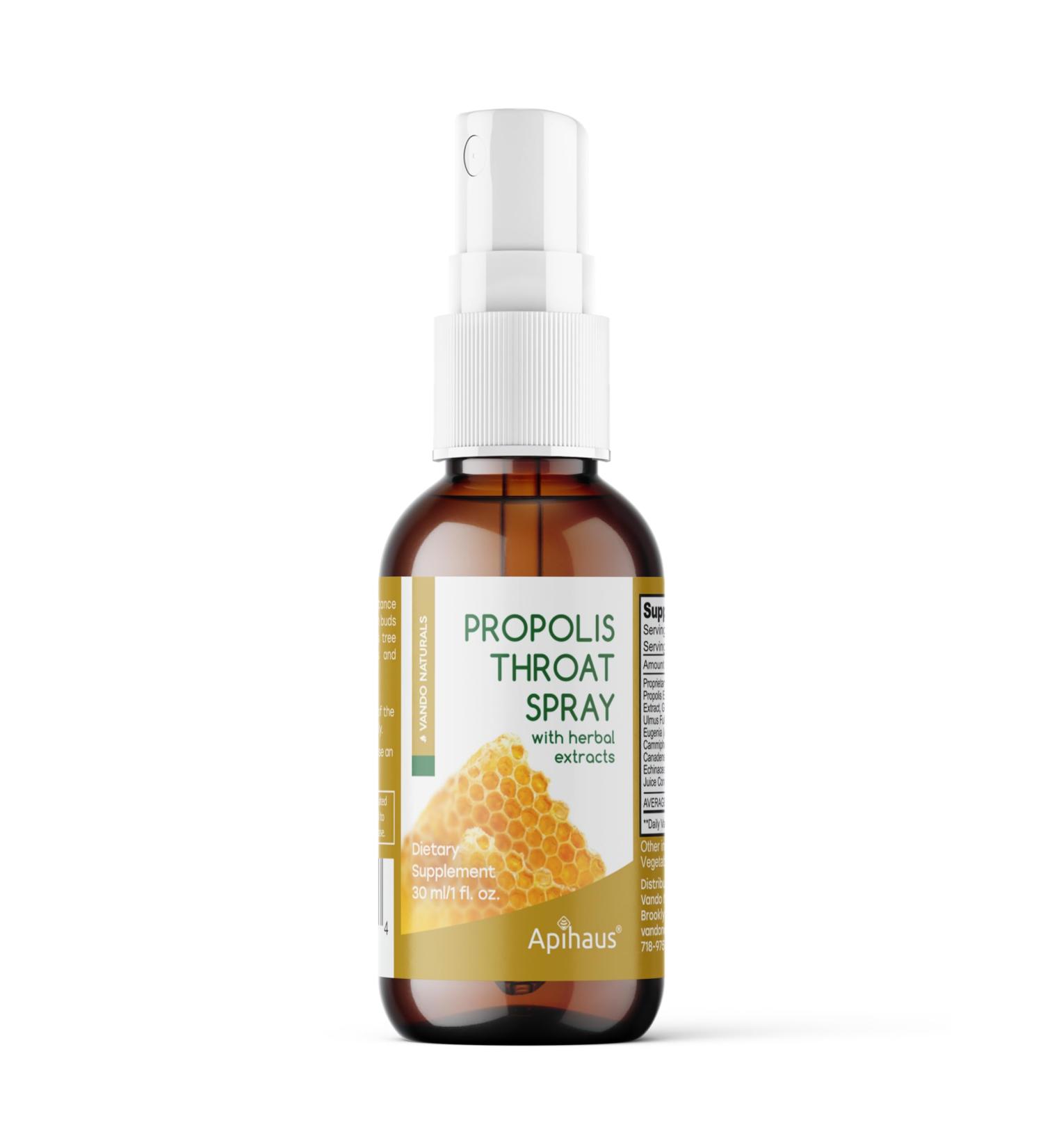 apihaus Propolis & Herb Throat Spray 1 Fluid Ounce - Buy Online on GoSupps.com