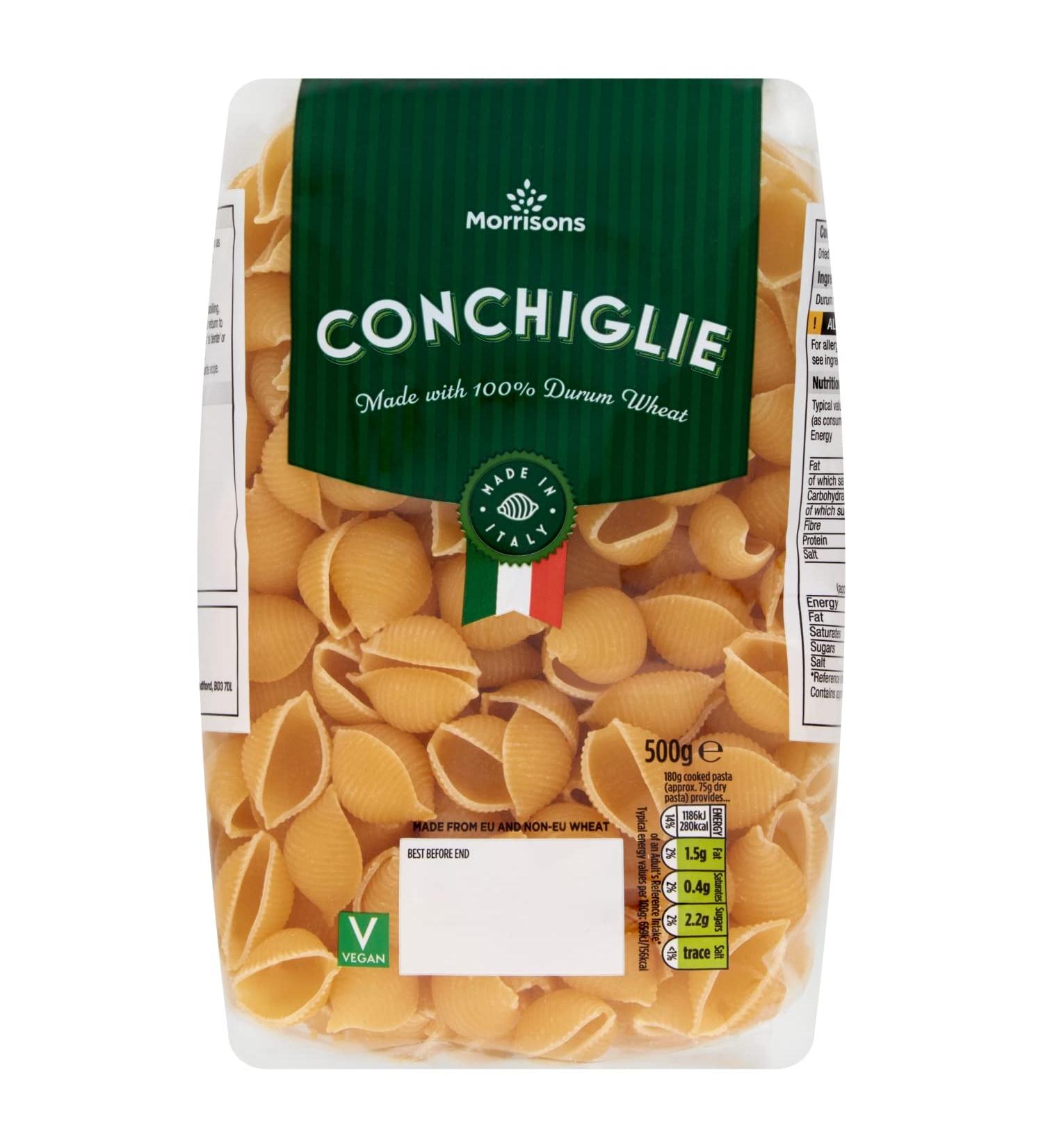 Morrisons Conchiglie 500g - Buy Online on GoSupps.com