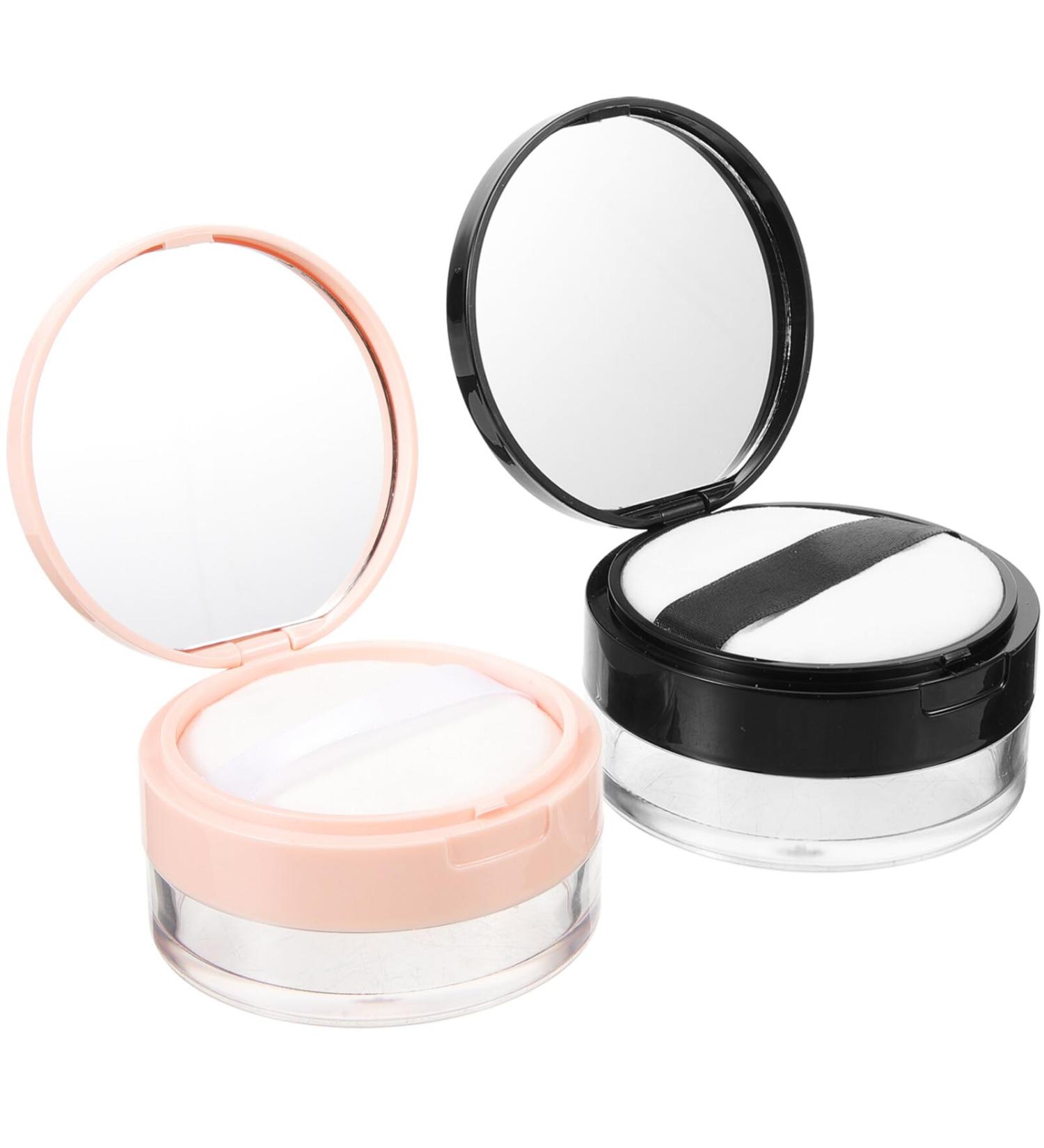 Beaupretty 2pcs Boxes Cosmetic Travel Containers Makeup Powder Containers Powder Puff Loose Powder Plastic - Buy Online on GoSupps.com