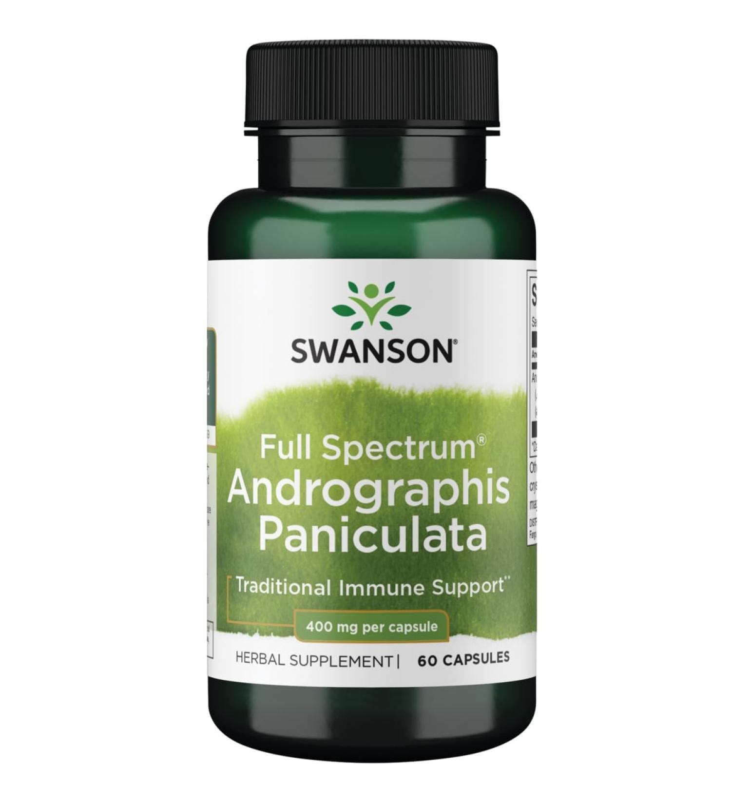 Swanson Full Spectrum Andrographis Paniculata 400 Milligrams 60 Capsules