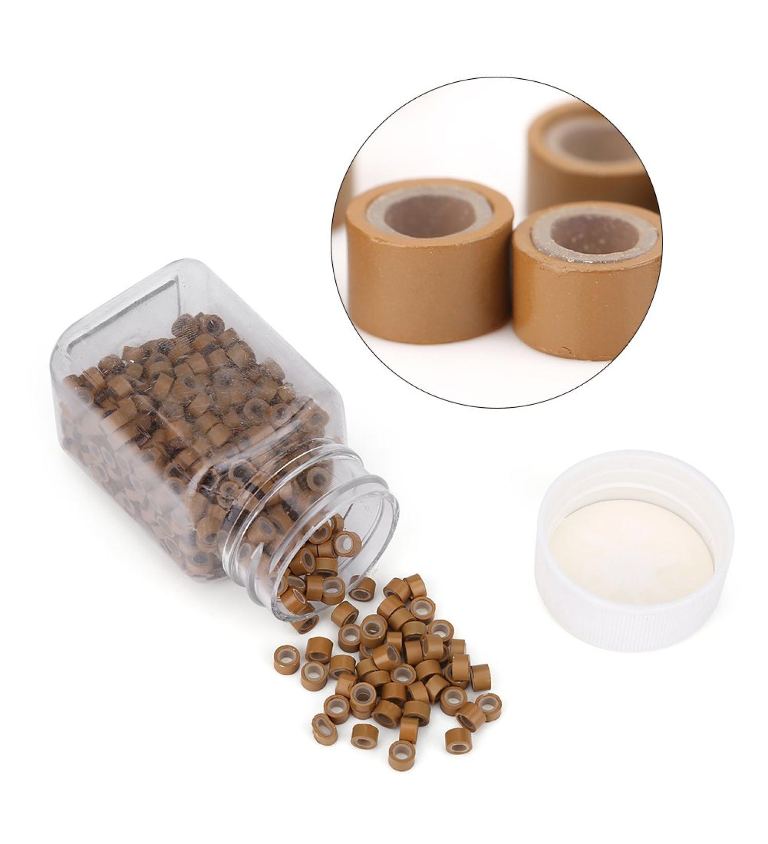 Buy 500pcs Light Brown Aluminum Silicone Beads for Hair Extensions | Microrings & Hair Braiding Decorations - International Shipping Available - Buy Online on GoSupps.com