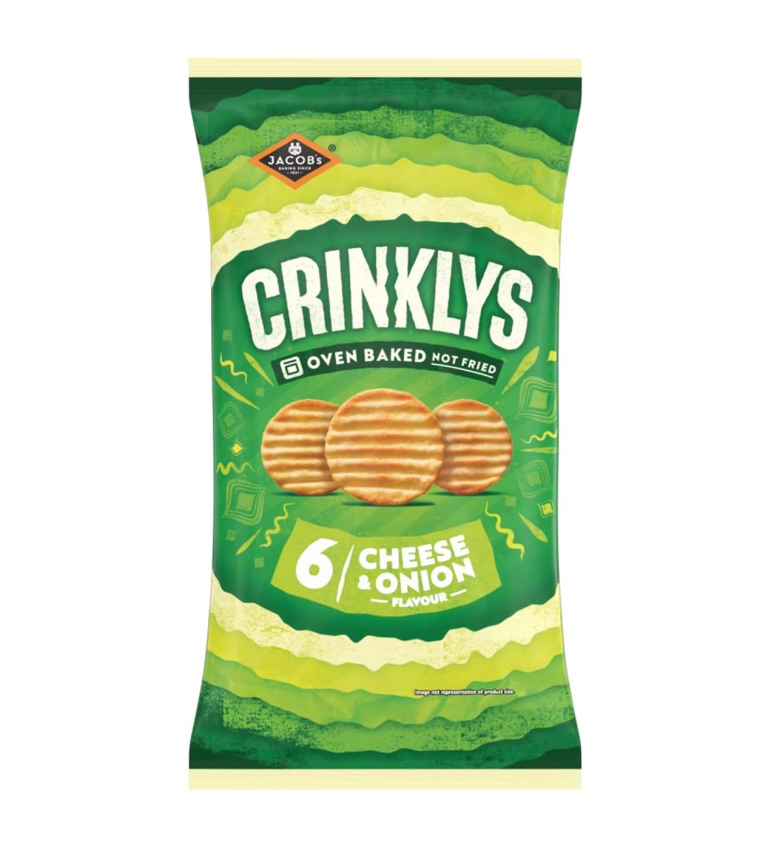 Jacob's 6 Crinklys Cheese & Onion Flavour 138g