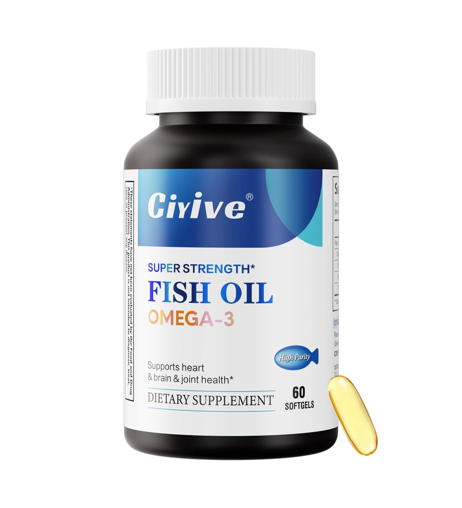 Ciyive Omega-3 Fish Oil containing Curcumin and Vitamin D3 Liquid Soft Dietary Supplement Capsules. - Buy Online on GoSupps.com