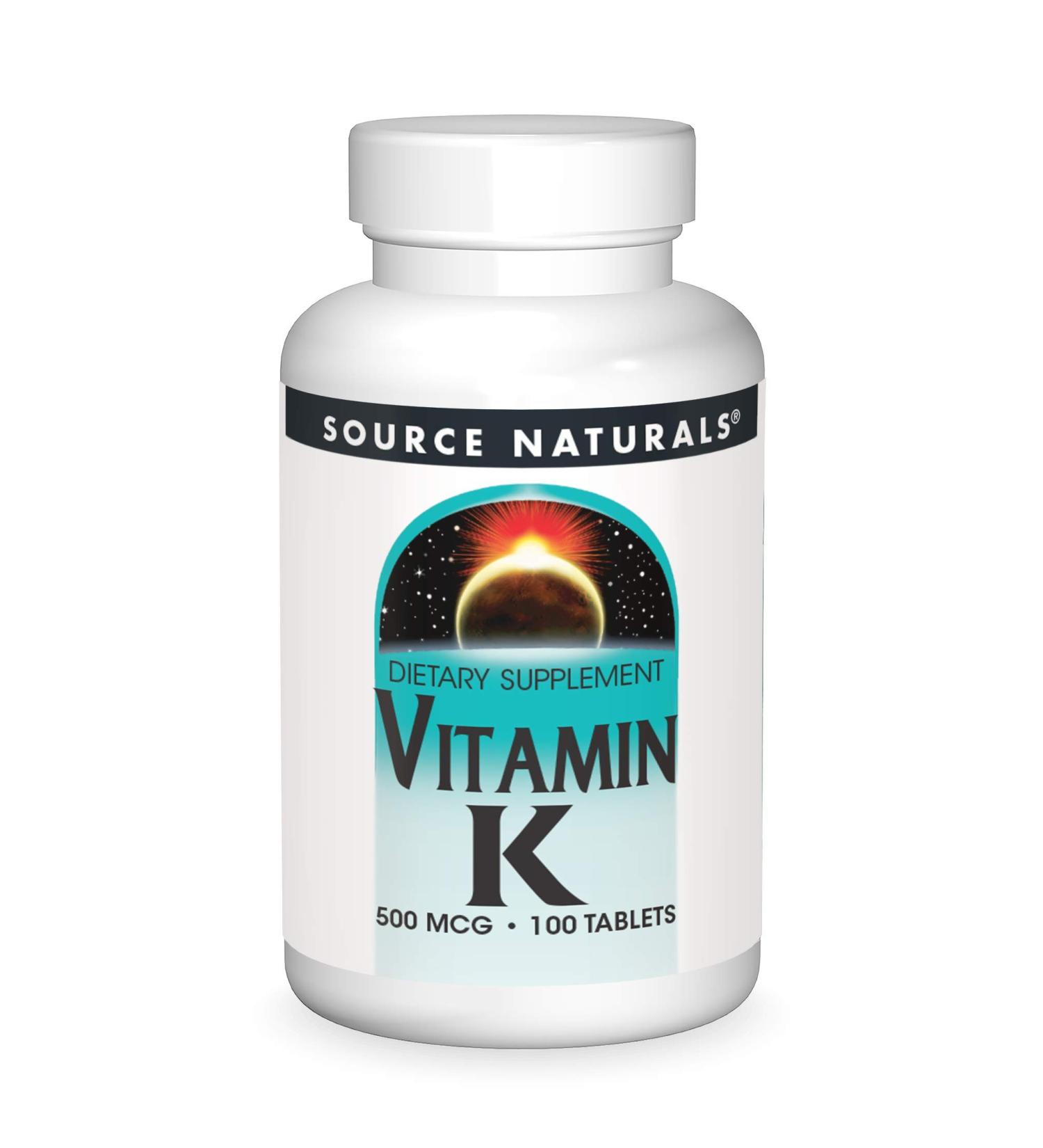 Source Naturals Vitamin K 500 mcg 100 Tablets - Bone Health Support - Buy Online on GoSupps.com