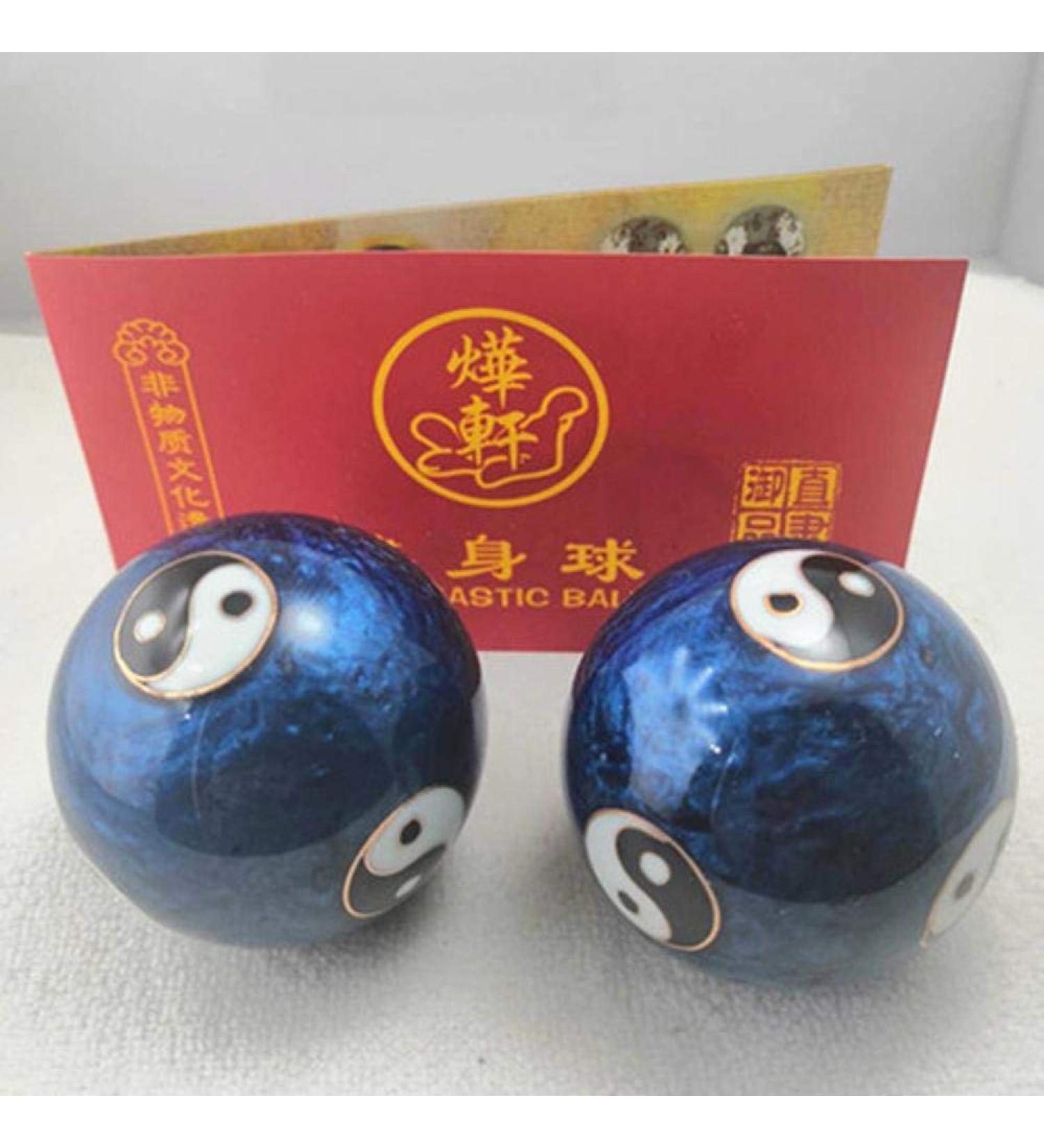 Dixinla Baoding Fitness Ball Baoding Iron Ball Cloisonne Health Handball Fitness Ball Old Age Gift Hand Play Ball Chinese Ball Blue