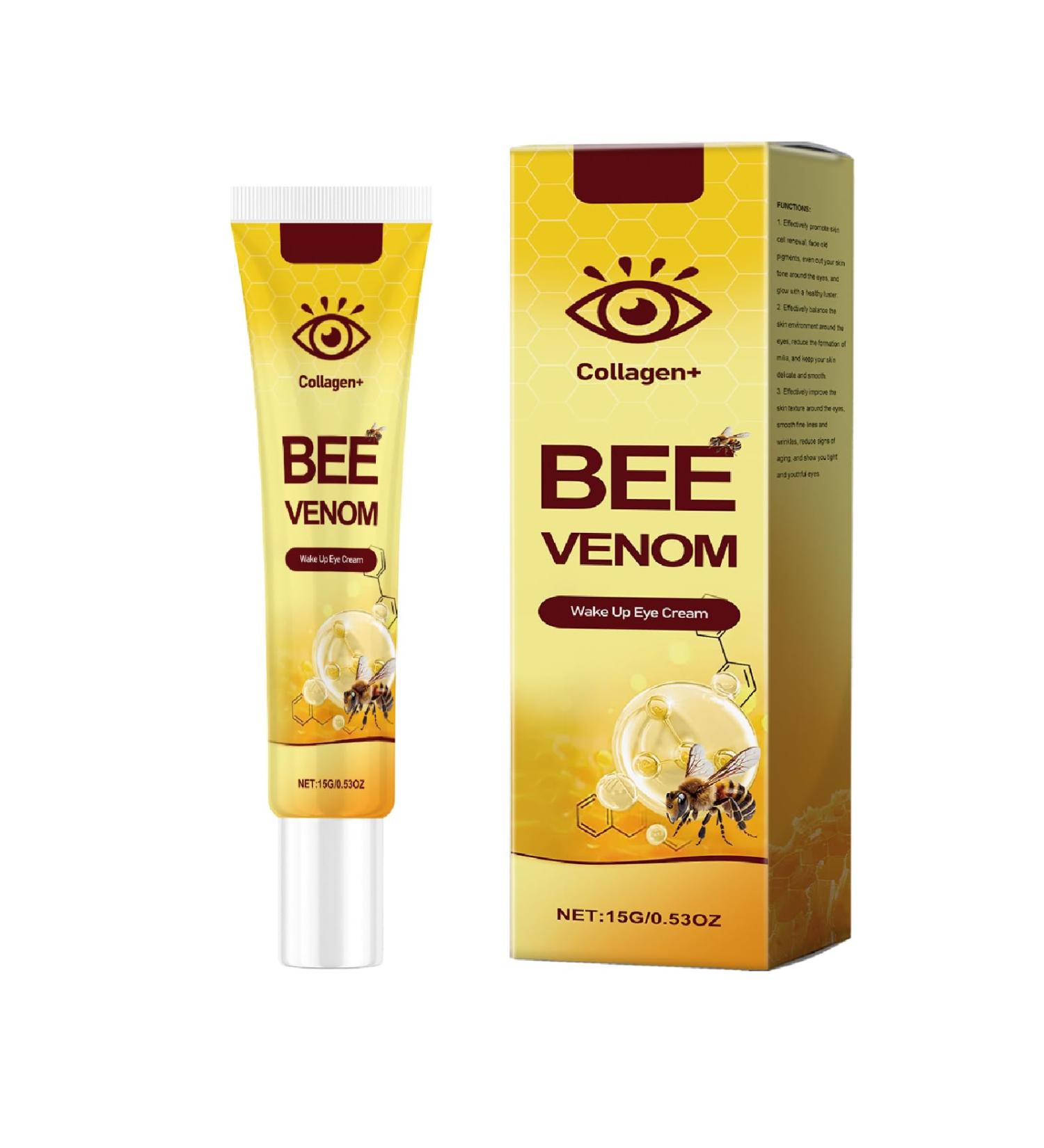  Hengxuan Bee venom eye cream with collagen bee venom eye cream moisturizing and firming eye serum helps reduce fine lines and wrinkles 15g - Buy Online on GoSupps.com