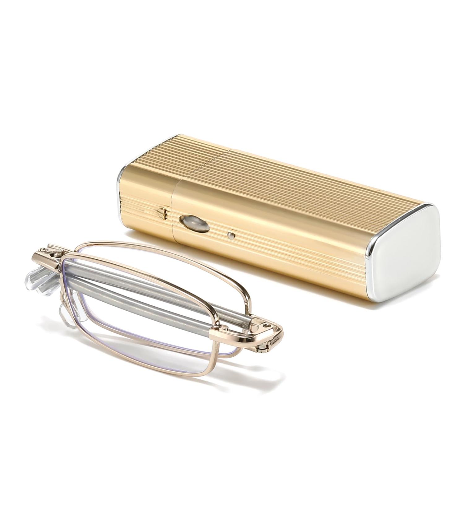 Tiny Folding Reading Glasses for Men & Women - UV400 Protection Real Glass & Resin Lenses IF8031 | 2.5x Magnification - Buy Online on GoSupps.com