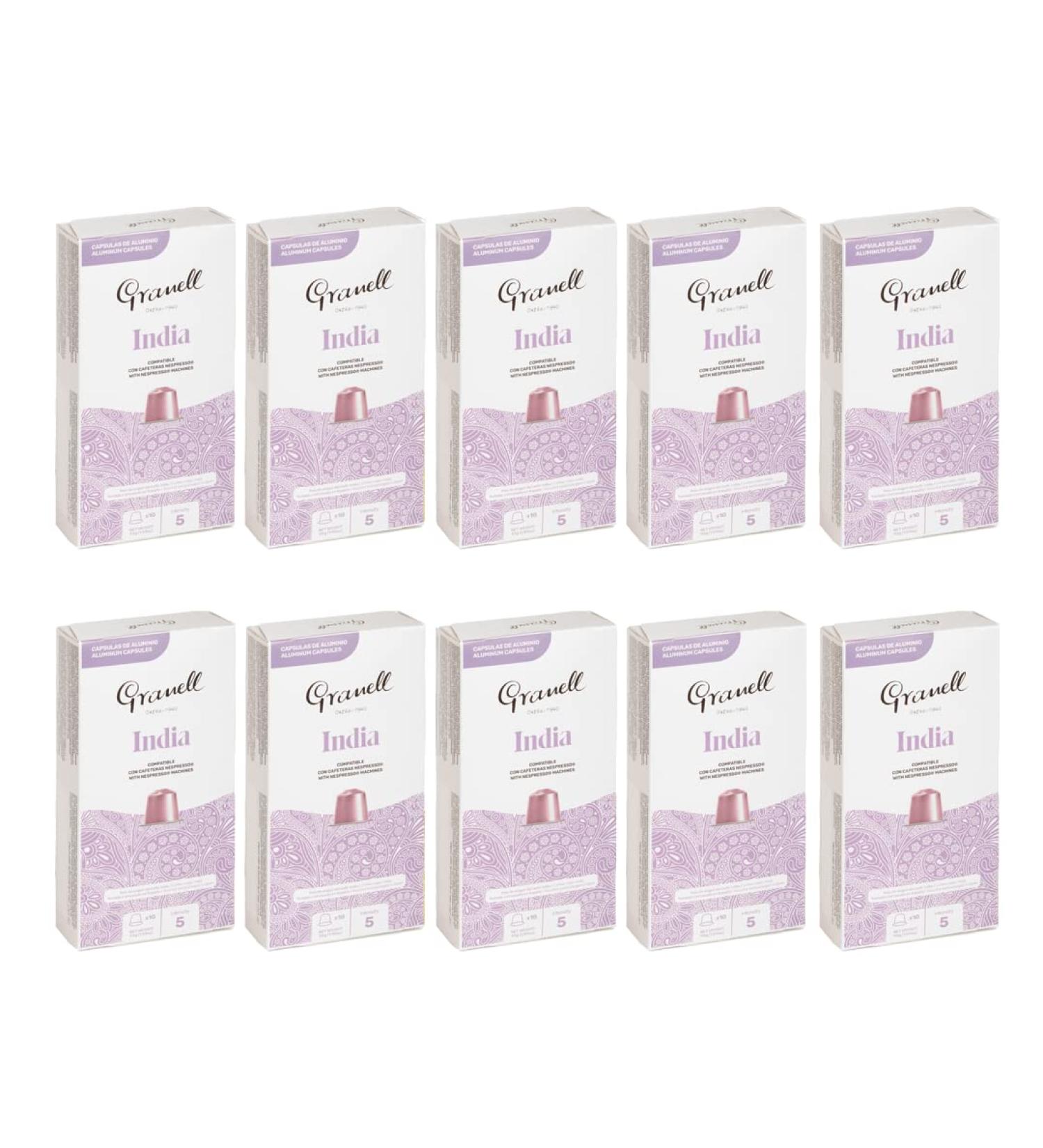 Granell Caf s 1940 - Indian Pure Origin | Caf Hindou Aluminum Capsules Nespresso Compatible 100% Arabica - 100 Aluminum Coffee Capsules - Buy Online on GoSupps.com