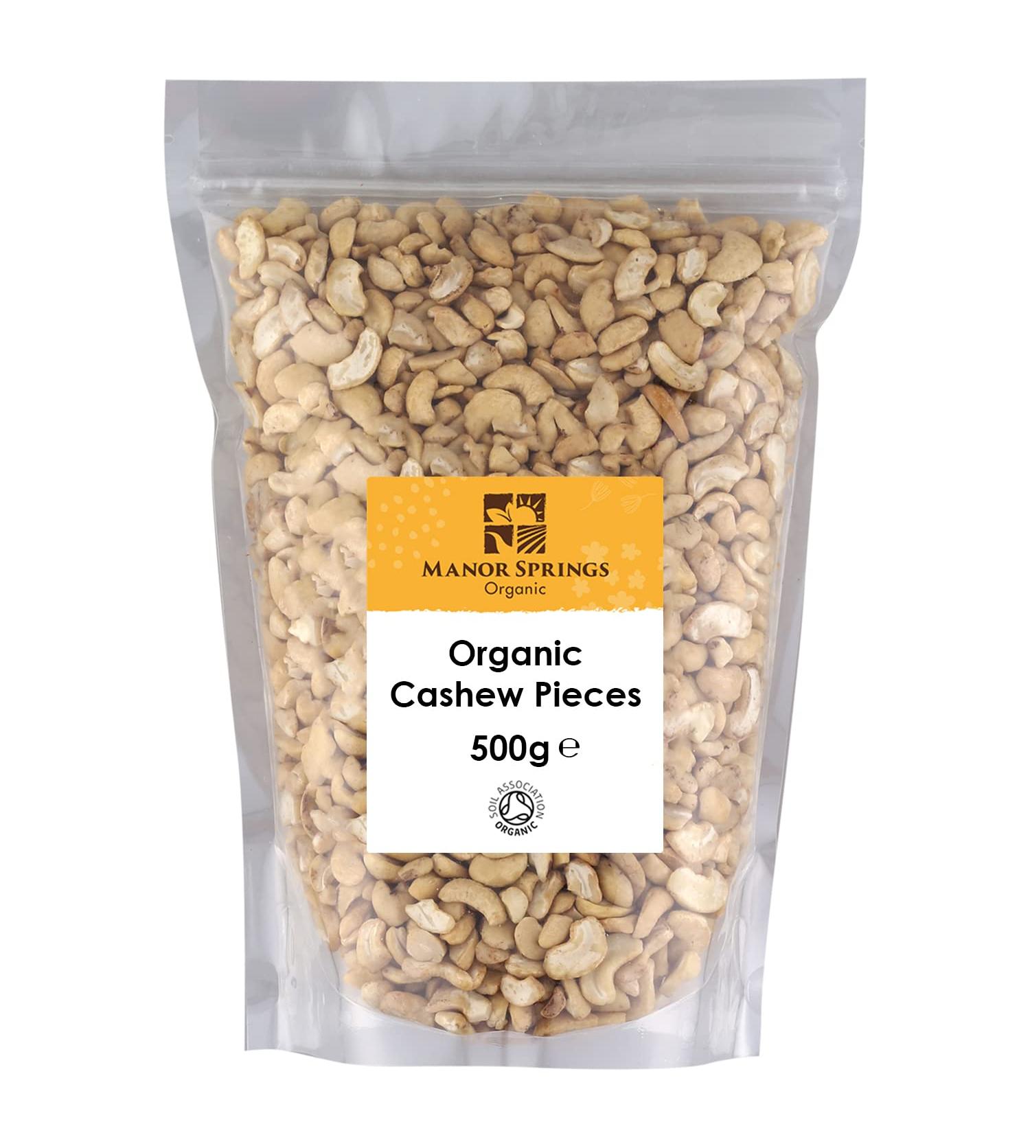 Organic Cashew Pieces 500g by Manor Springs Organic - Buy Online on GoSupps.com