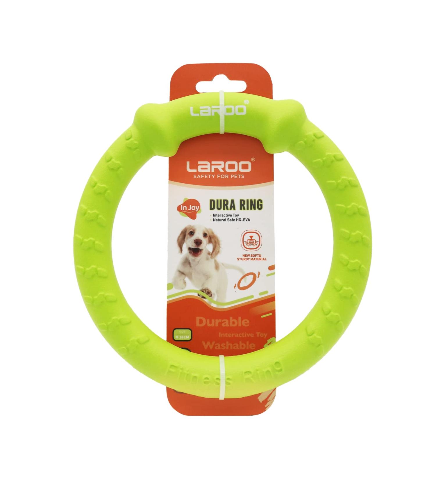 Laroo Dog Frisbee & Fitness Ring - Water Toy for Small Dogs | 18cm Green - Perfect for Summer Training - Buy Online on GoSupps.com