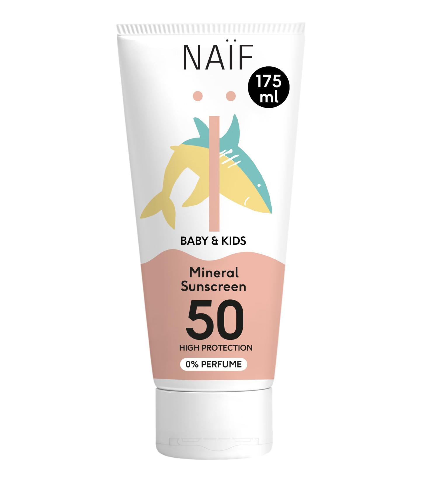 Na f - Cr me solaire min rale - pour b b et enfant - 0% de parfum - SPF 50 - Protection UVA et UVB - R sistant l'eau - Test dermatologiquement - Sans microplastiques - 175 ml - Buy Online on GoSupps.com