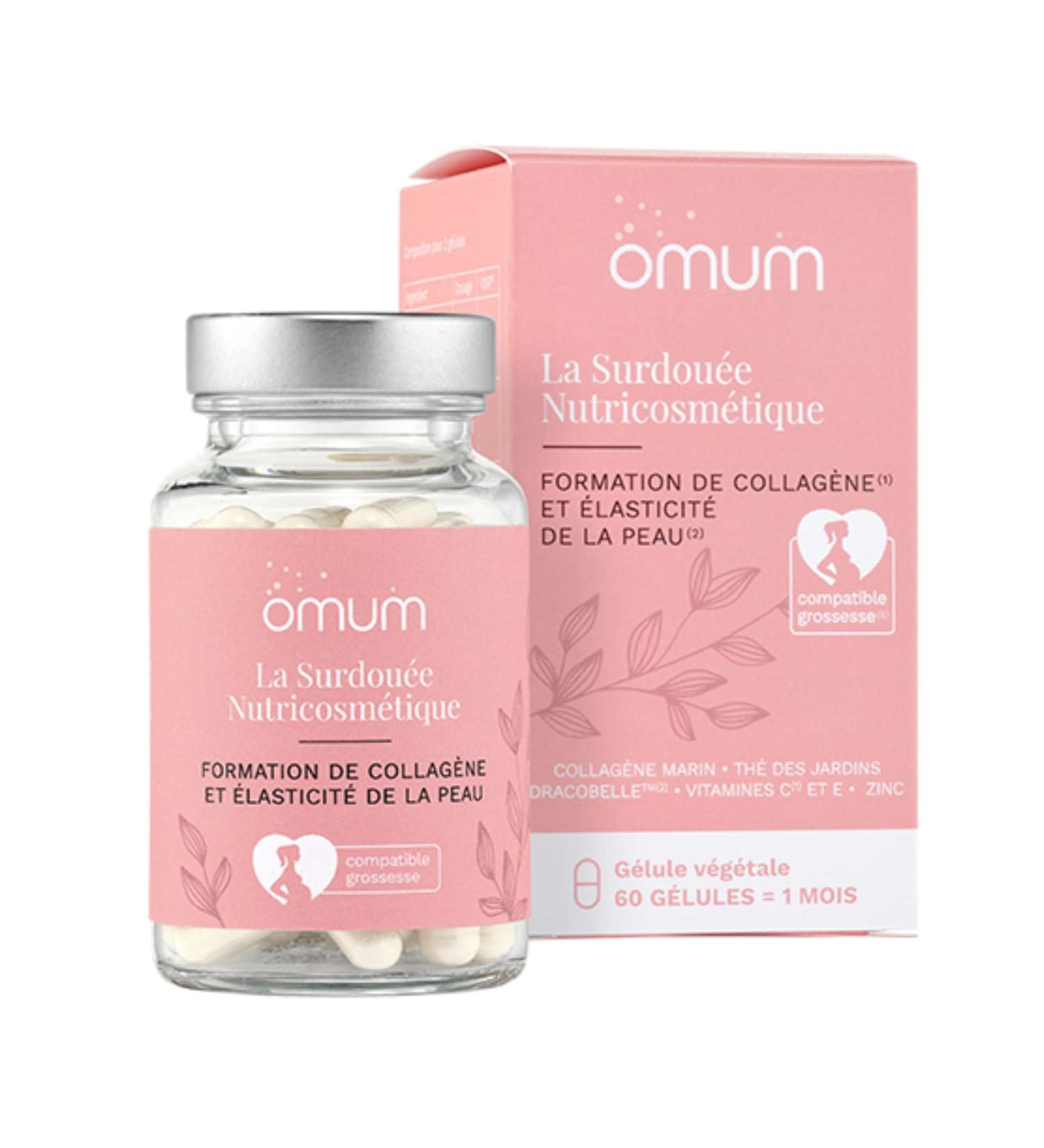 OMUM - Marine collagen supplement: Boosts elasticity and hydration of the skin - 60 capsules - La Surdou e - Anti-aging and stretch mark - Natural Made in France compatible with pregnancy and - Buy Online on GoSupps.com