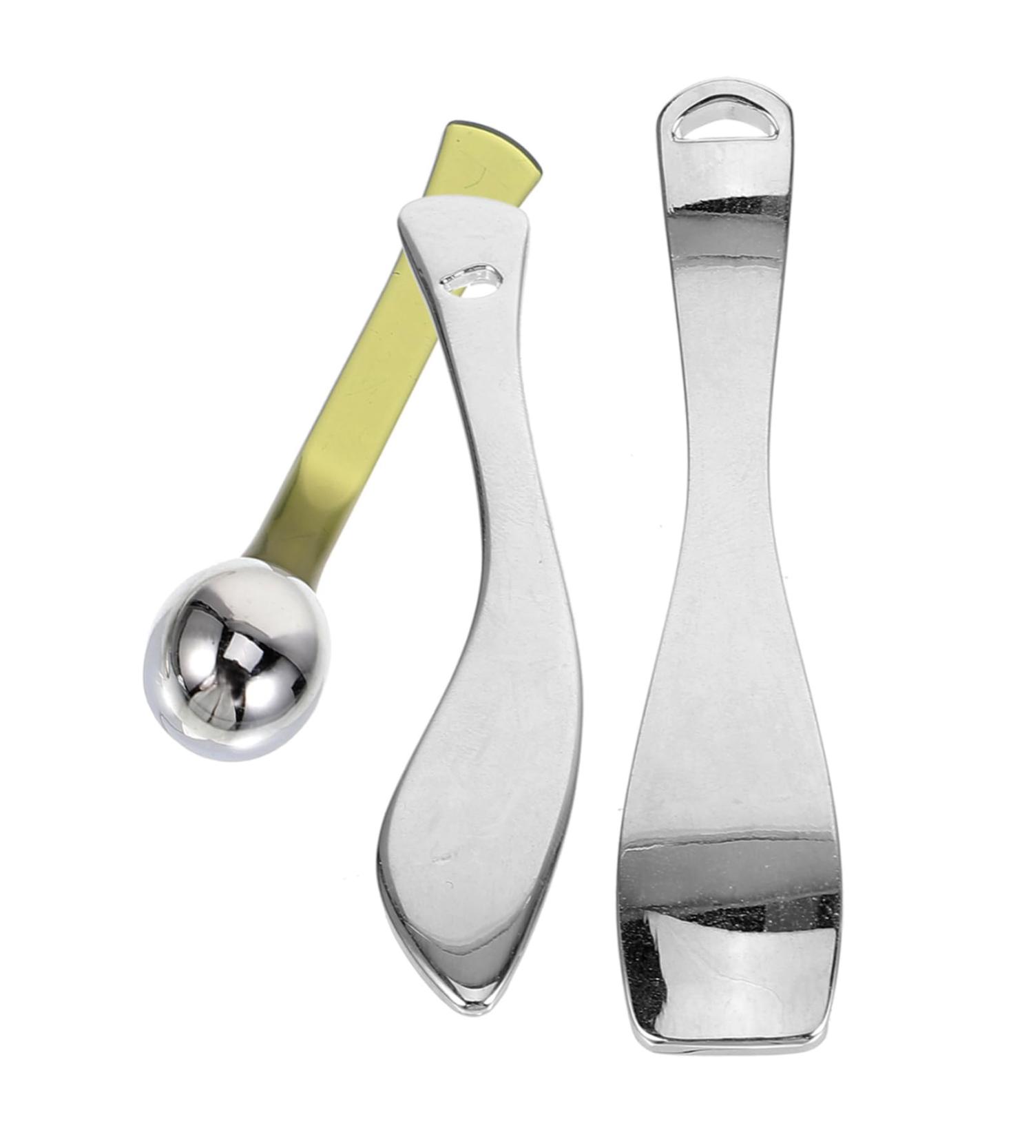 Ipetboom 3pcs Facial Cream Scoop Metal Makeup Applicator for Skincare Products for Eye Cream and Diy Makeup Easy to Use No Waste Suitable for Bottles - Buy Online on GoSupps.com