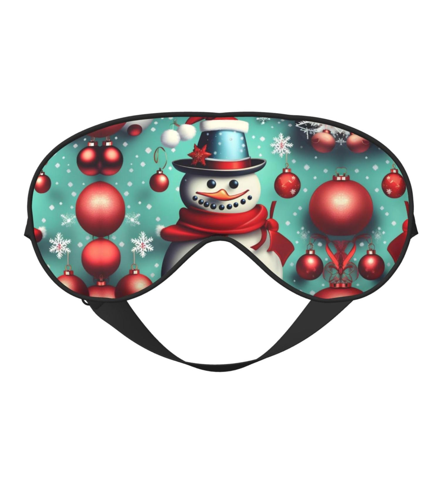 Merry Christmas Day Print Double-Sided Eye Mask | Soft Light Blocking & Sleep Enhancer - Shop Internationally - Buy Online on GoSupps.com