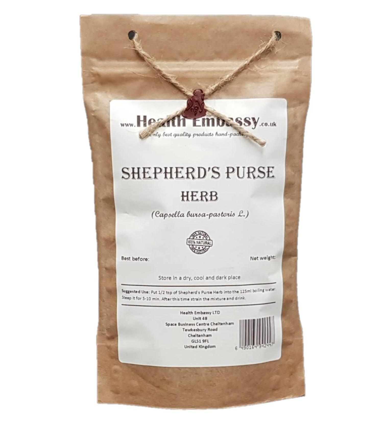 Health Embassy Herbe de Bourse Pasteur Tisane | Capsella Bursa-Pastoris L | Shepherd's Purse Herb (50g) - Buy Online on GoSupps.com