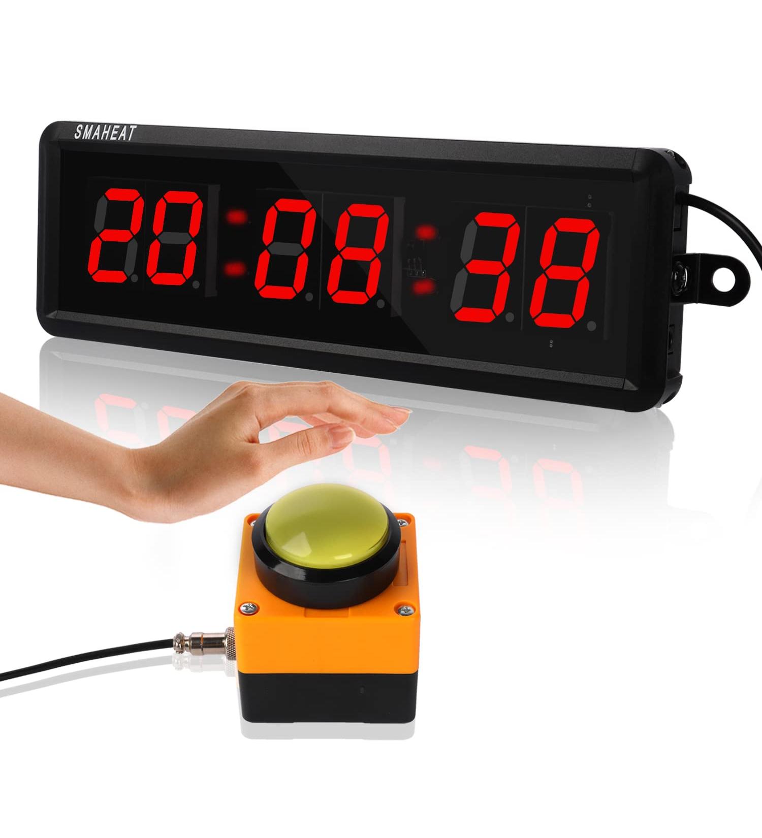 SMAHEAT Electronic Fitness Timer - Perfect for School, Exam, Home Exercise & Gym | 1.5 inch Six-Digit All-Red Stopwatch Button - Buy Online on GoSupps.com