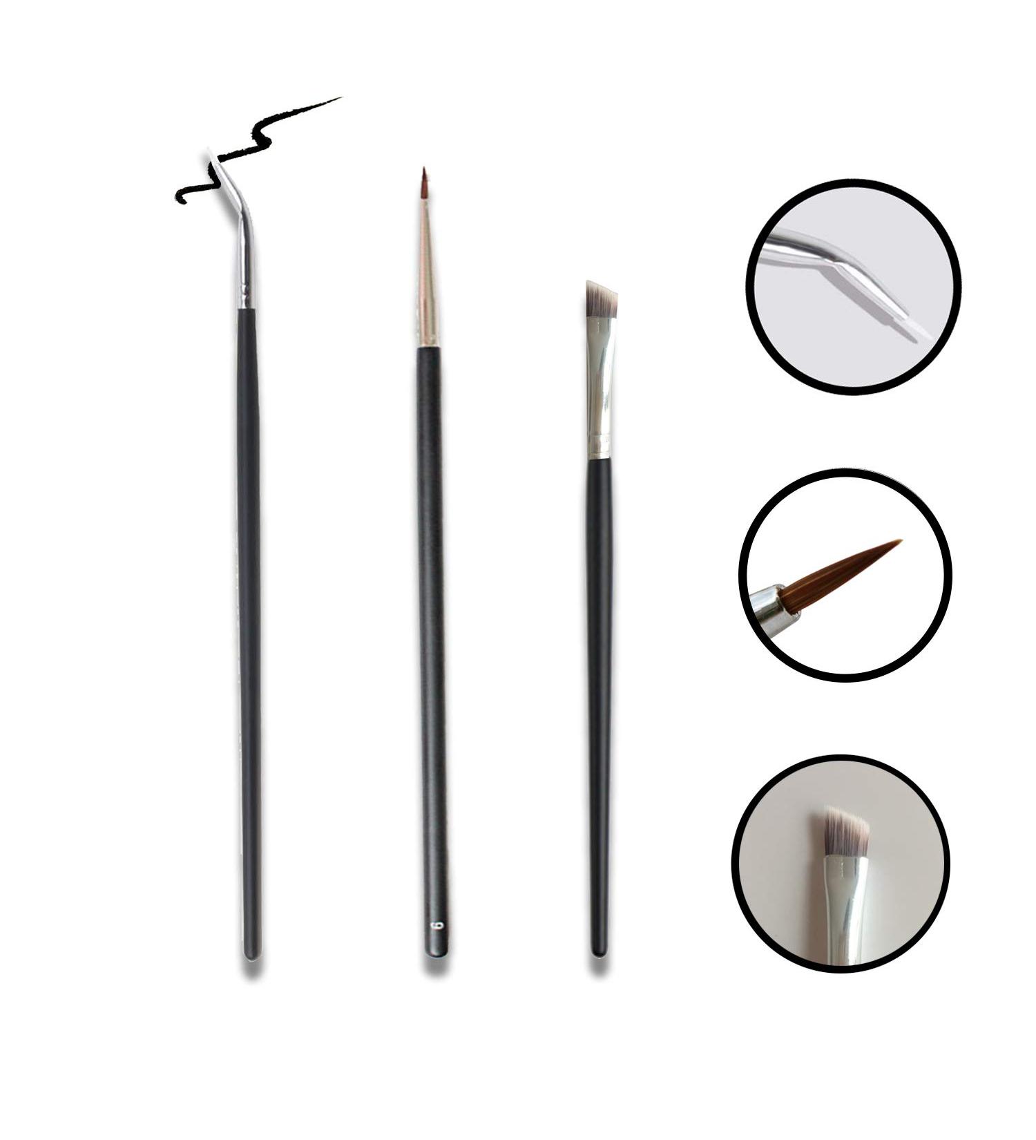 DogieLyn Eye Makeup Gel Eyeliner Brushes - 3 Piece Set - Buy Online on GoSupps.com