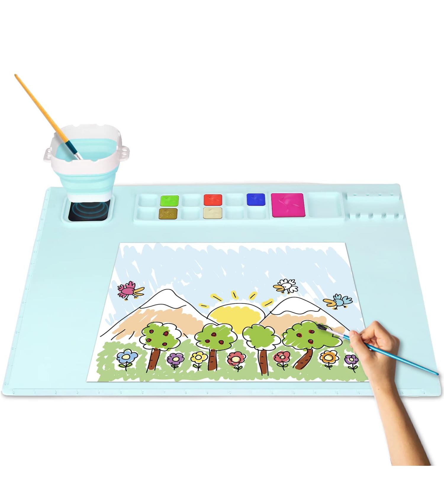 Non Stick Silicone Craft Mat for Art & DIY Projects - Blue, 20x16 with Removable Cup - Buy Online on GoSupps.com