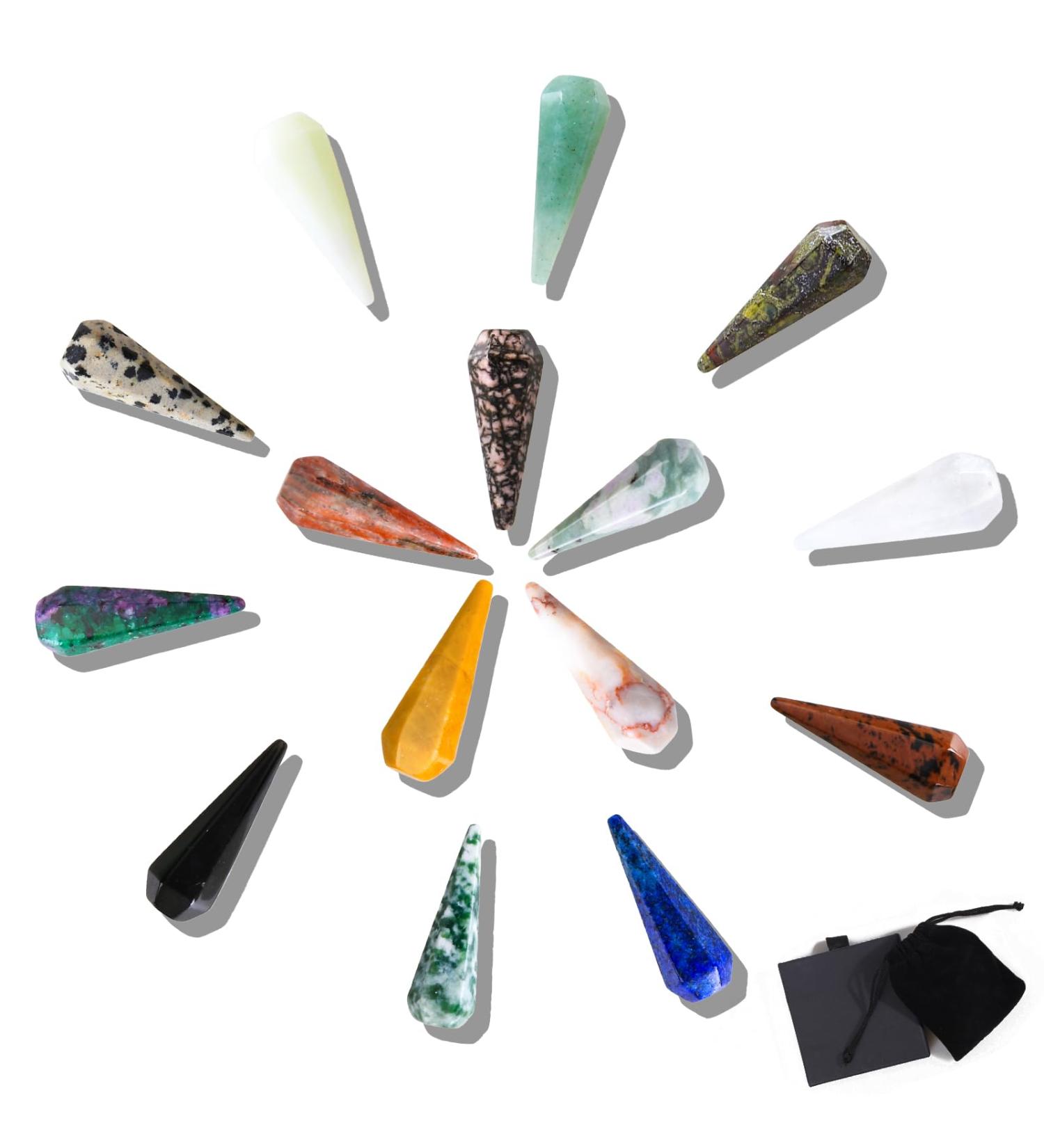 Buy Aitsite Natural Bowling Crystal Healing Stones Set - 15 Gemstone Chakra Stones for Meditation & Decor | International Shipping Available - Buy Online on GoSupps.com