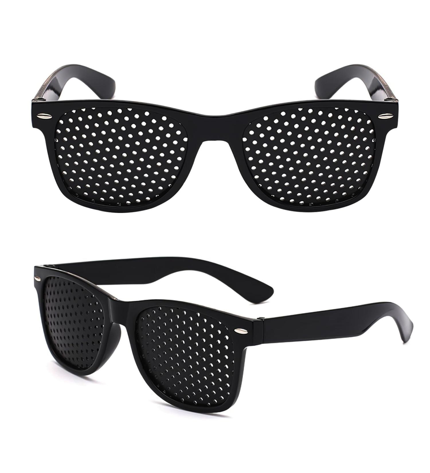 NODCOWS 2 Pack Pinhole Glasses - Perforated Raster Glasses for Eye Training & Relaxation | Foldable Grille Glasses for Clear Vision - Buy Online on GoSupps.com