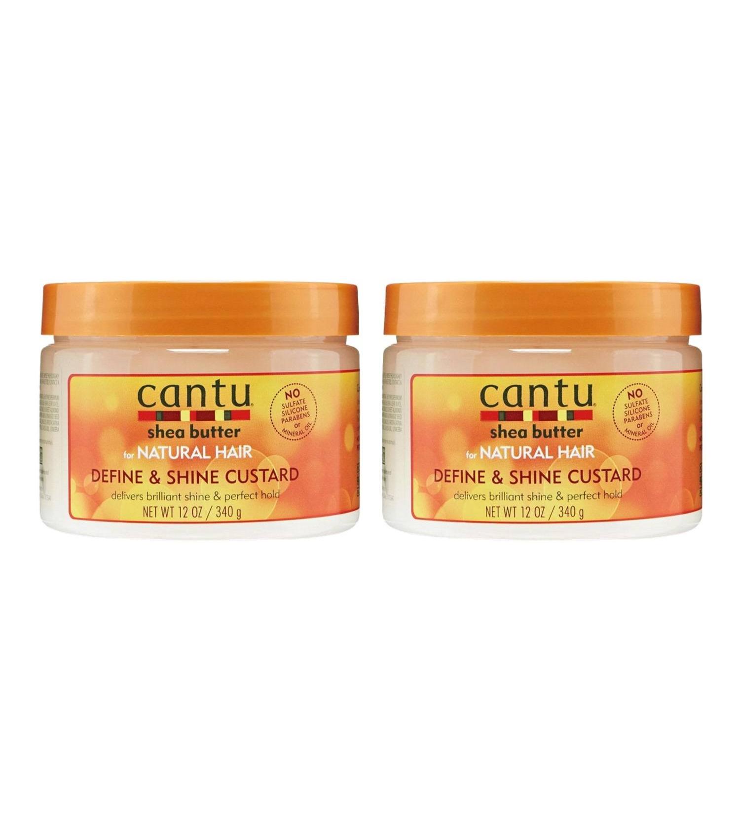 Cantu Shea Butter Define & Shine Custard 12oz (2 Pack) - Natural Hair Styling Product - Buy Online on GoSupps.com