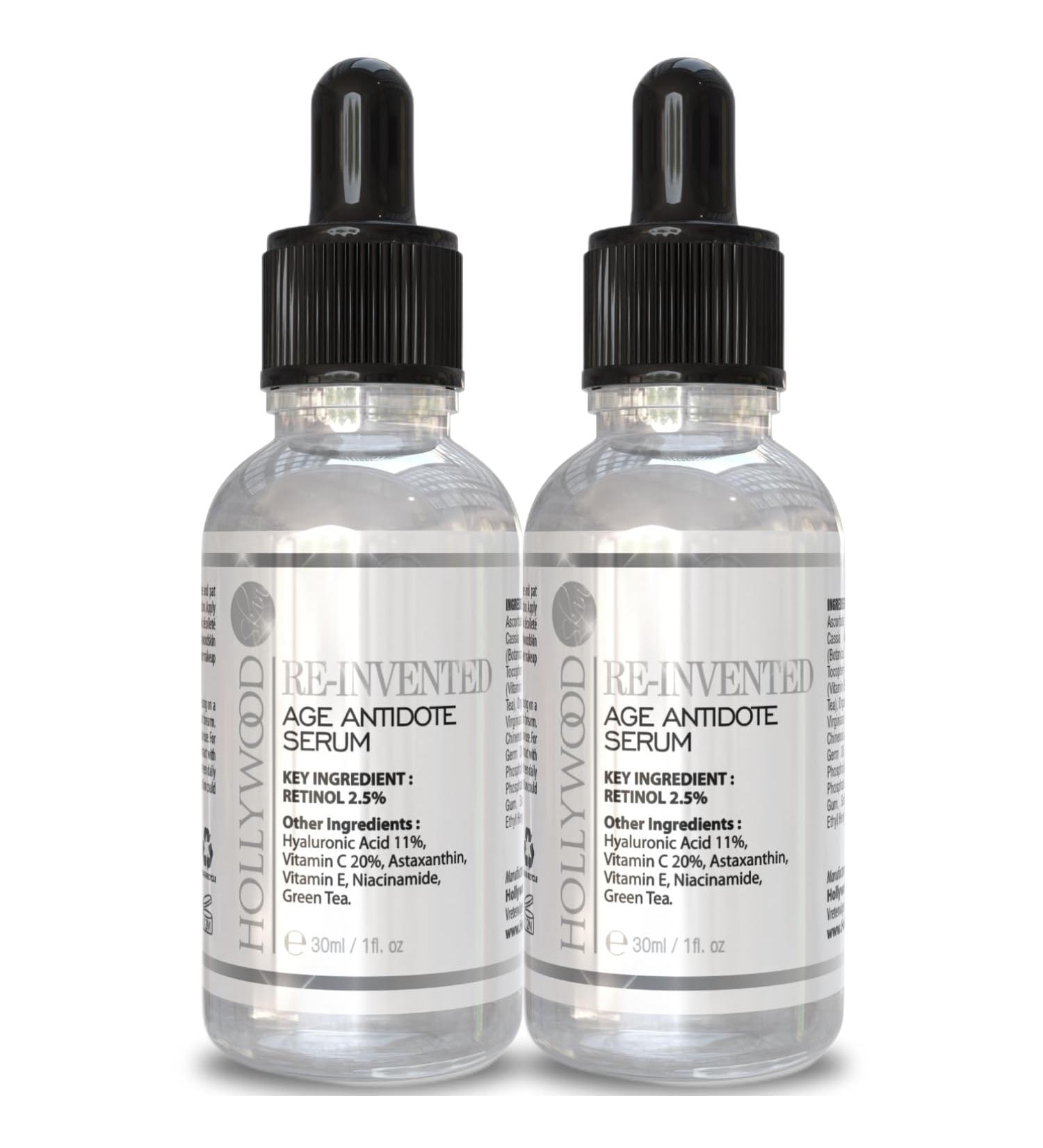 2.5% crystal-encapsulated Retinol serum works 11 times FASTER than cheap retinol. With 11% Hyaluronic Acid 20% Vitamin C & E Aloe Vera. Target fine lines wrinkles blemishes & acne scars. 30ml 2 Bottles - Buy Online on GoSupps.com