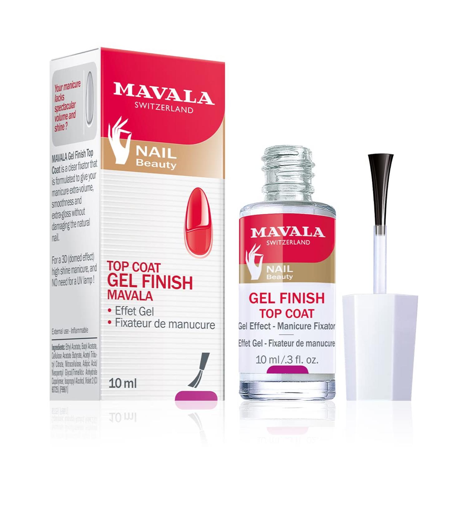 MAVALA Nail Top Coat Gel Finish | Volumizing & Durable Formula | Smooth & Domed | UV-Free Gel Manicure Replication | 0.3 Ounce - Buy Online on GoSupps.com