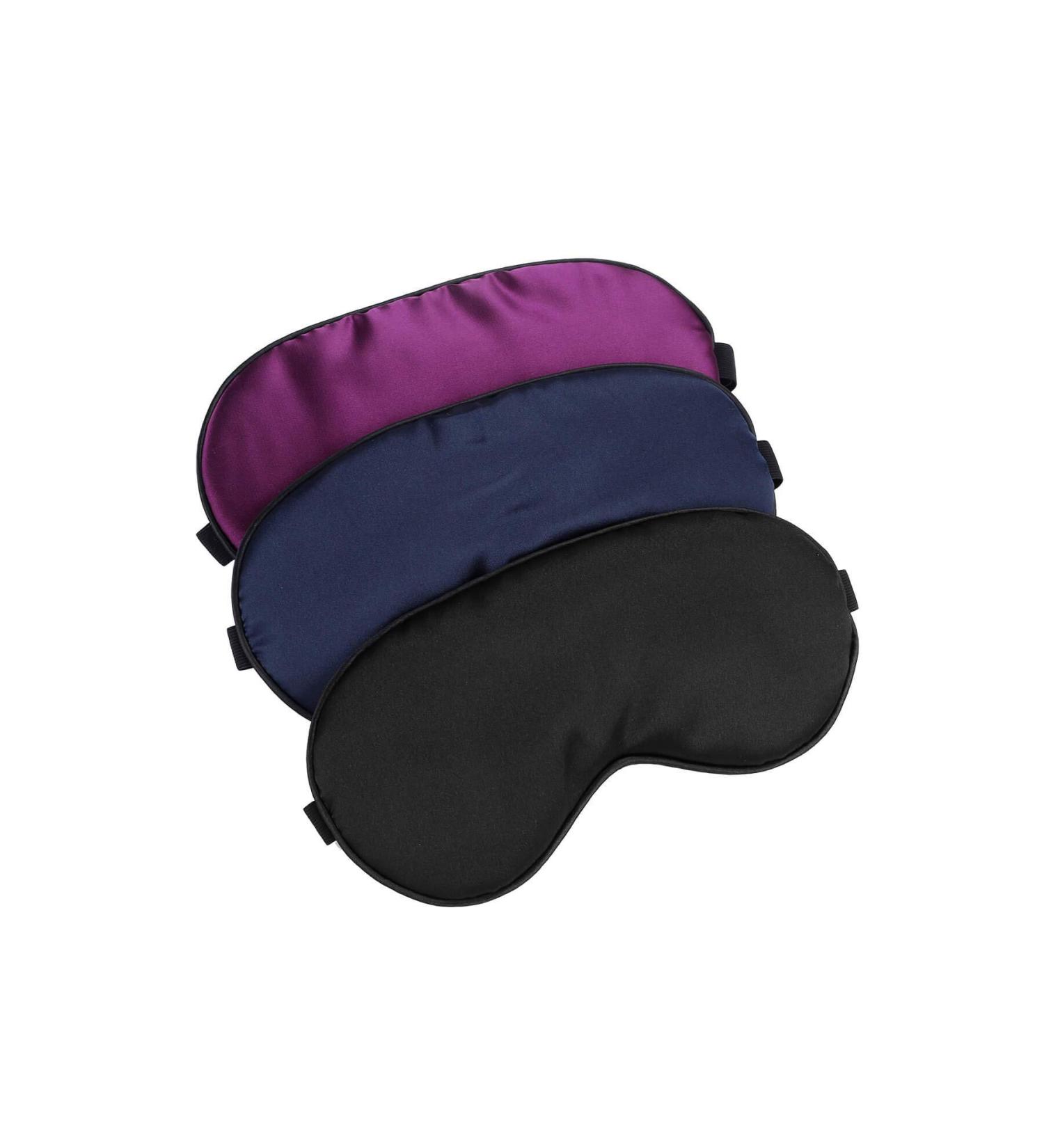 Hochoek Silk-Sleep-Mask Eye-Mask Eye-Cover Eyeshade - 100% Silk Soft Adjustable Strip Eye Cover(Black+Dark Blue+Purple) - Buy Online on GoSupps.com