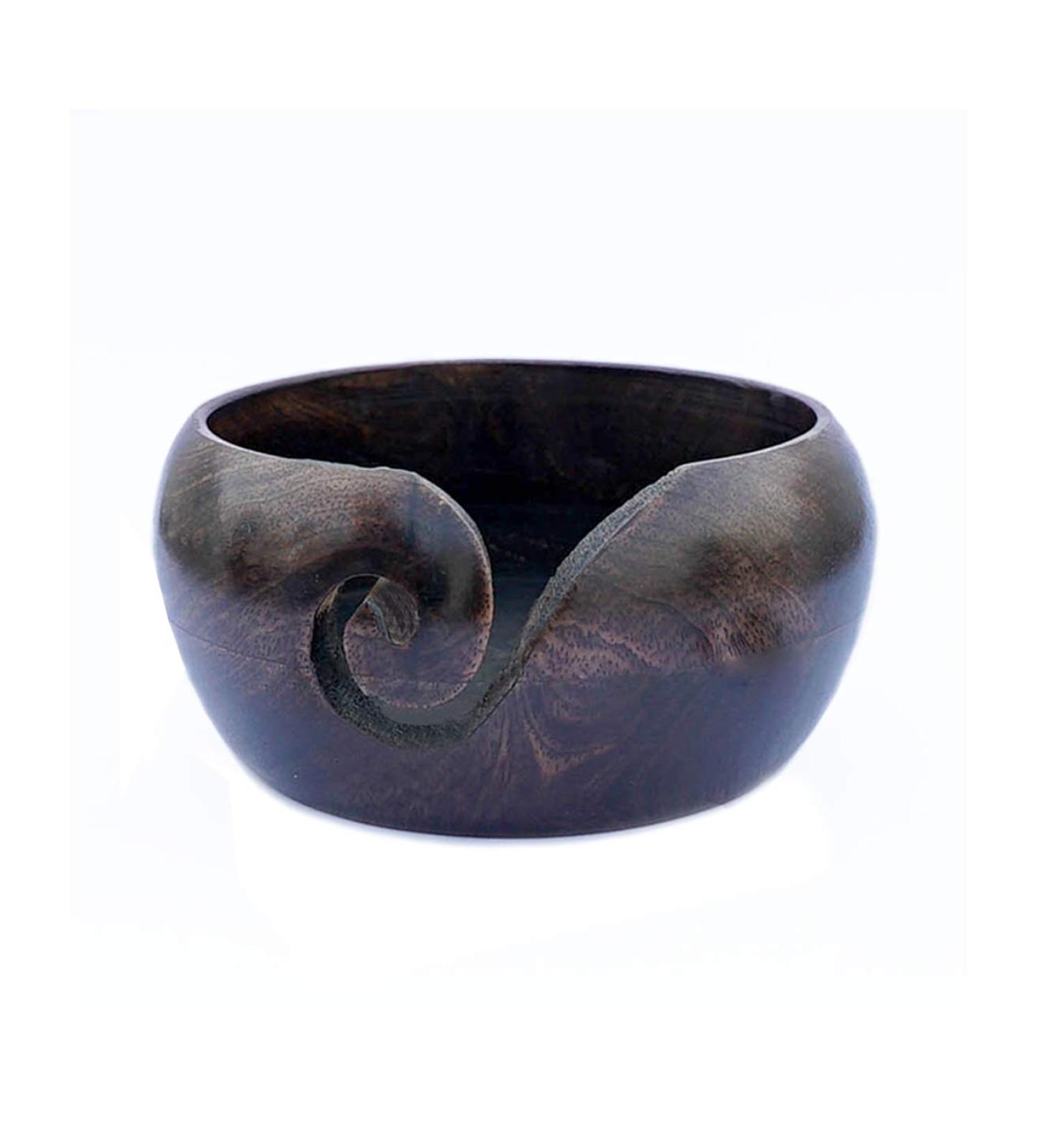 NIRMAN Handmade Indian Mango Wood Yarn Bowl for Knitting and Crochet (6x6x3'') - Buy Online on GoSupps.com