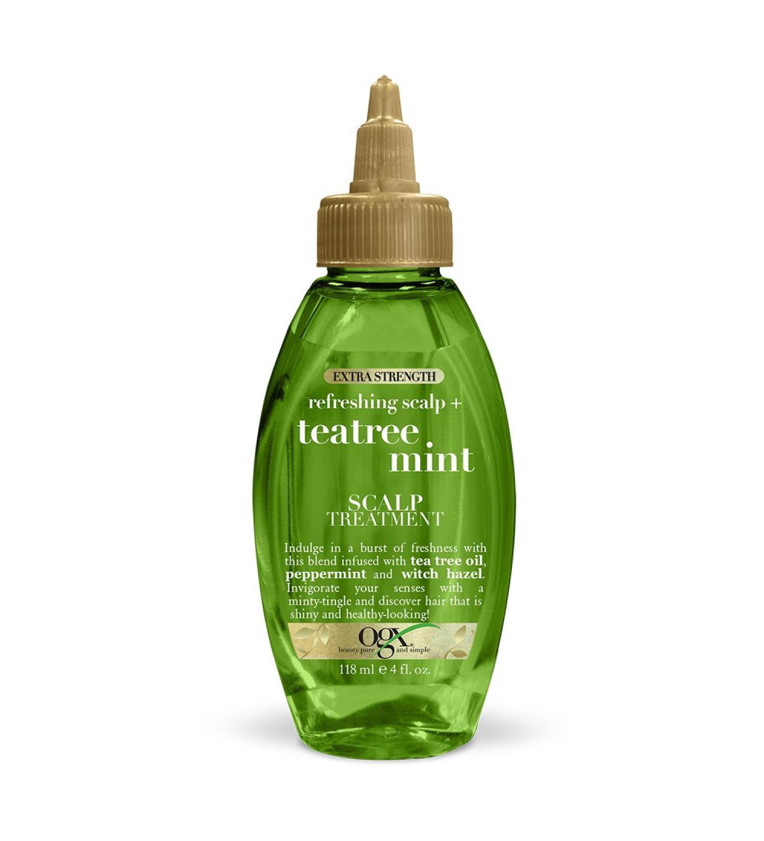 OGX Teatree Mint Dry Scalp Treatment with Witch Hazel - 4 fl oz | Paraben and Sulfate Free - Buy Online on GoSupps.com