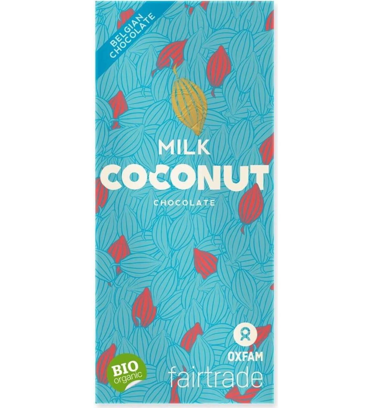 OXFAM Milk chocolate with coconut flakes Fair Trade Organic 100g - Oxfam