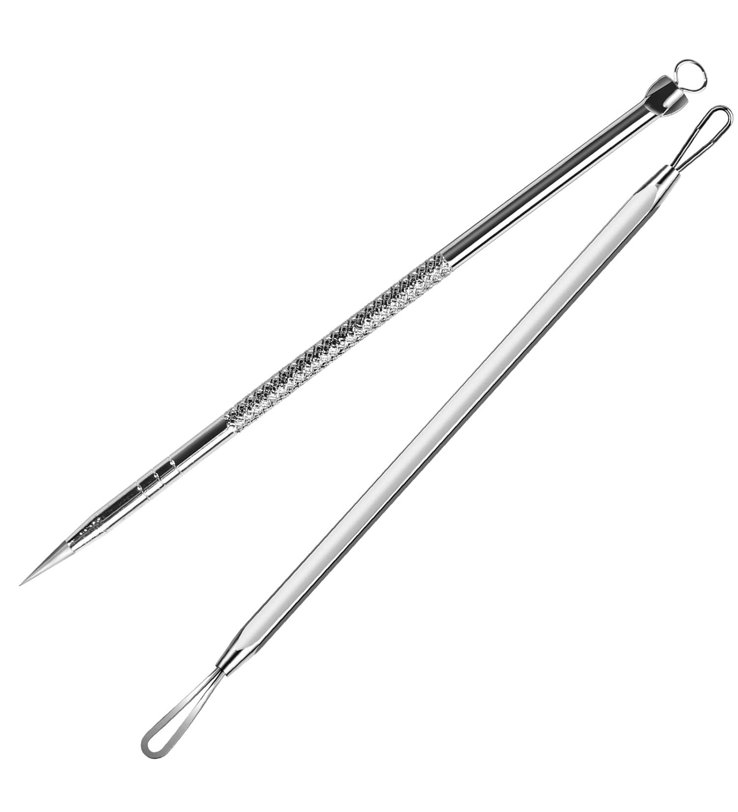 Teenitor Pimple Extractor & Blackhead Removal Tool - Surgical Grade Acne Treatment for Face and Nose - 2-in-1 Popper Tool, A-Silver - Buy Online on GoSupps.com