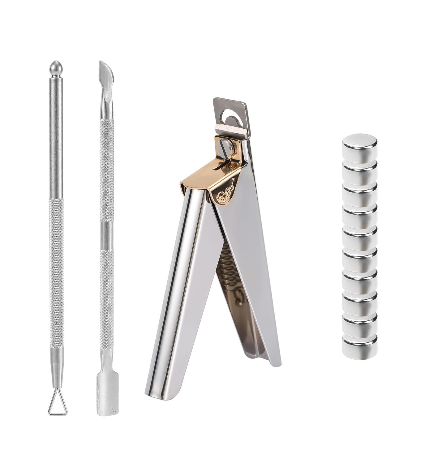 Acrylic False Nail Clippers with Magnets Sizers Manicure Tools Including Flat Shears Triangular Plane Steel Pusher 10 Magnets Nail Tip Cutter Set for Home Salon Nail Art Lover Gift - Buy Online on GoSupps.com