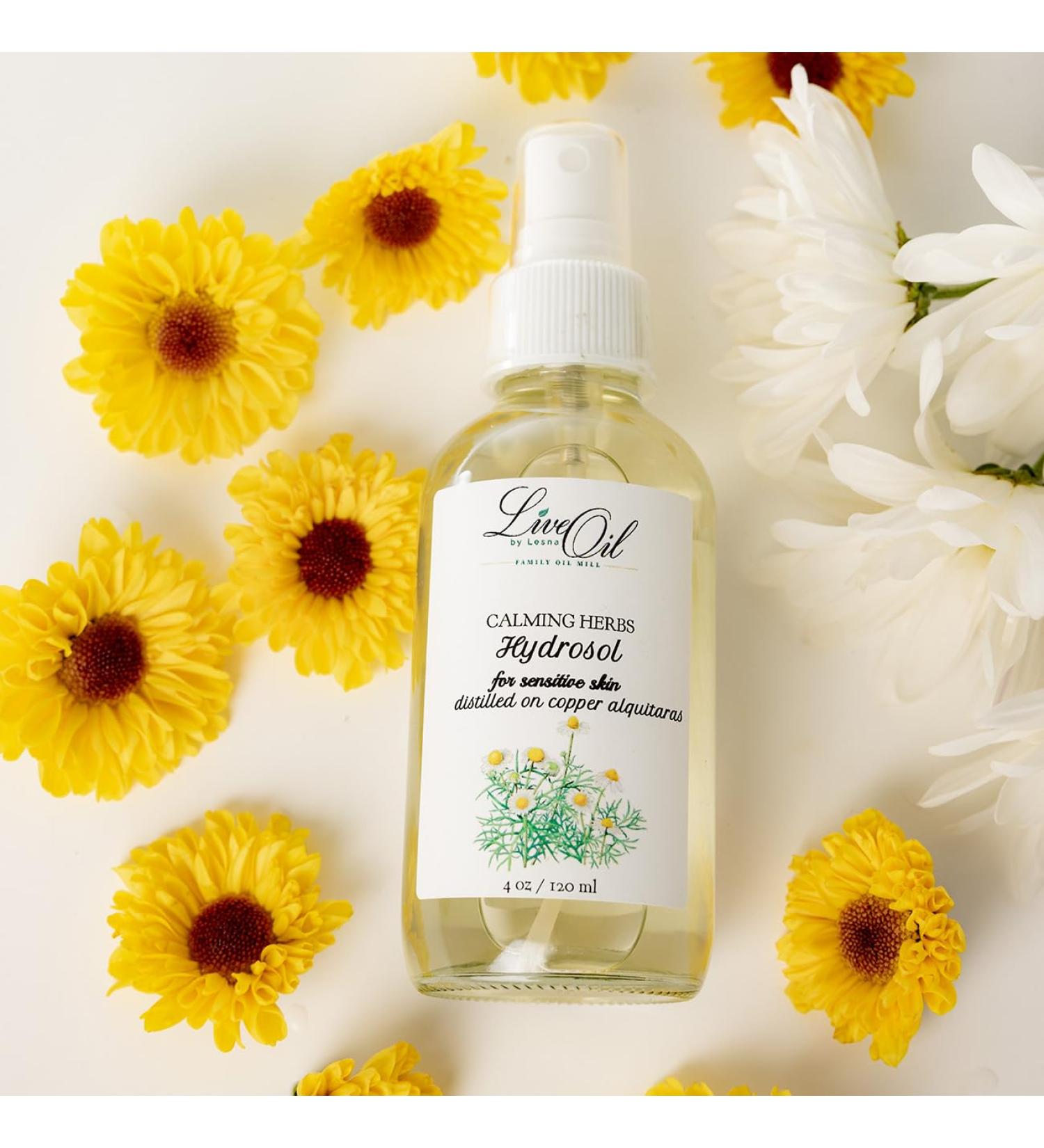 Botanical Facial Hydrosol Toner Chamomile Calendula Thyme & Cornflower | 4 oz | Copper Distilled Natural Skin Refresher & pH Balancer - Buy Online on GoSupps.com