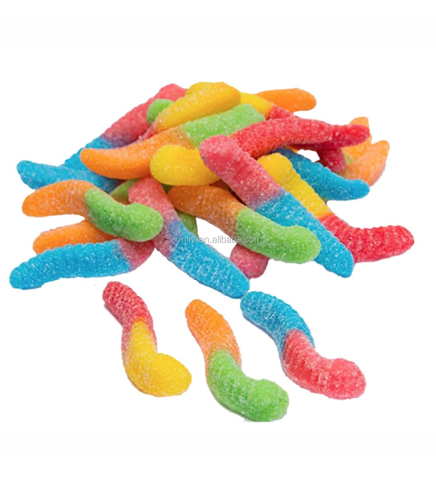 Yummy Gummy Sour Jelly Worms - 1KG Bag - Sour Neon Worms - Worm sweets - Buy Online on GoSupps.com