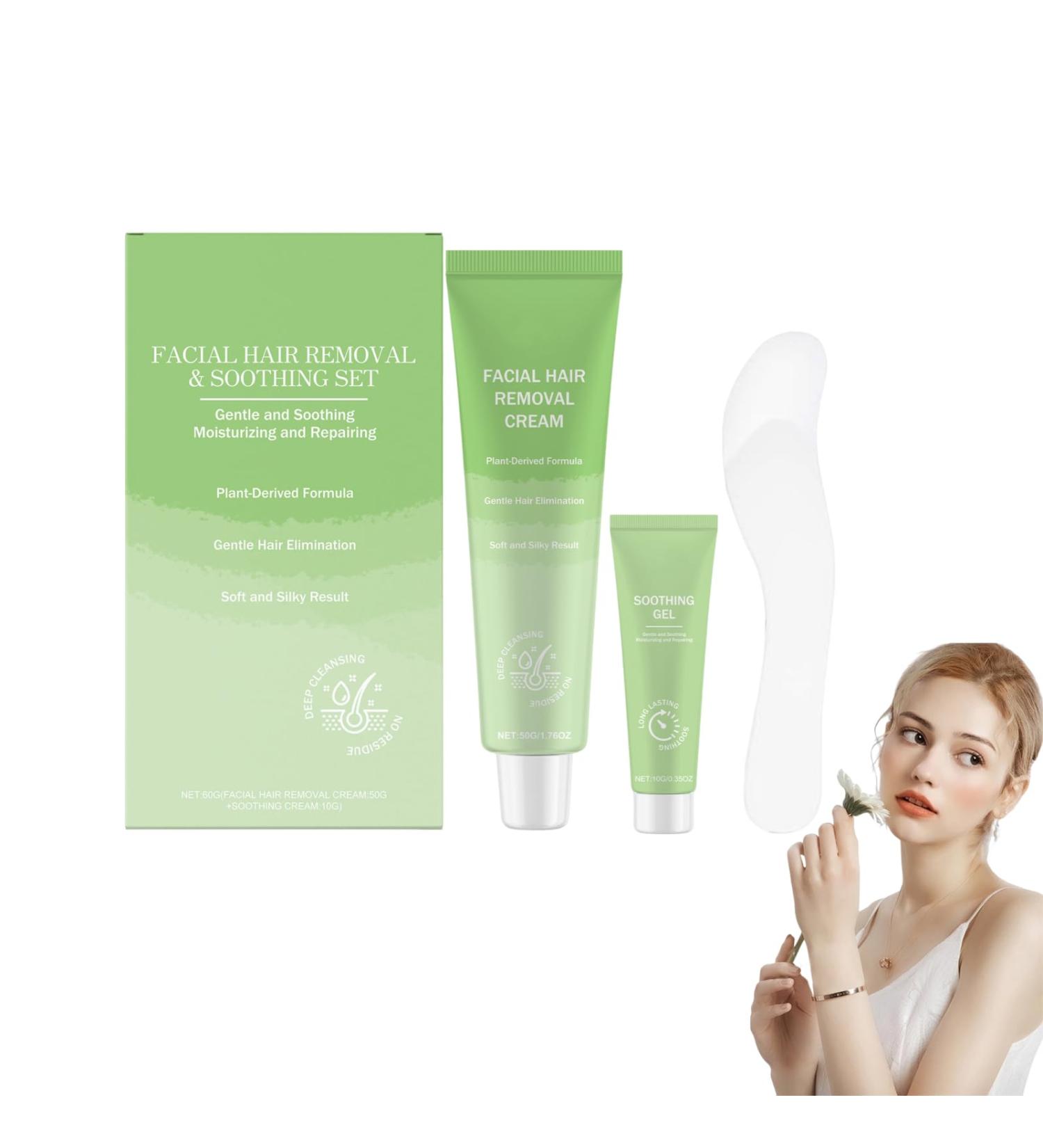 VKaoess Painless facial hair removal cream for women and men Gentle facial hair removal cream for the sensitive skin of the face chin and body Hair removal cream set for all skin types 1 piece - Buy Online on GoSupps.com