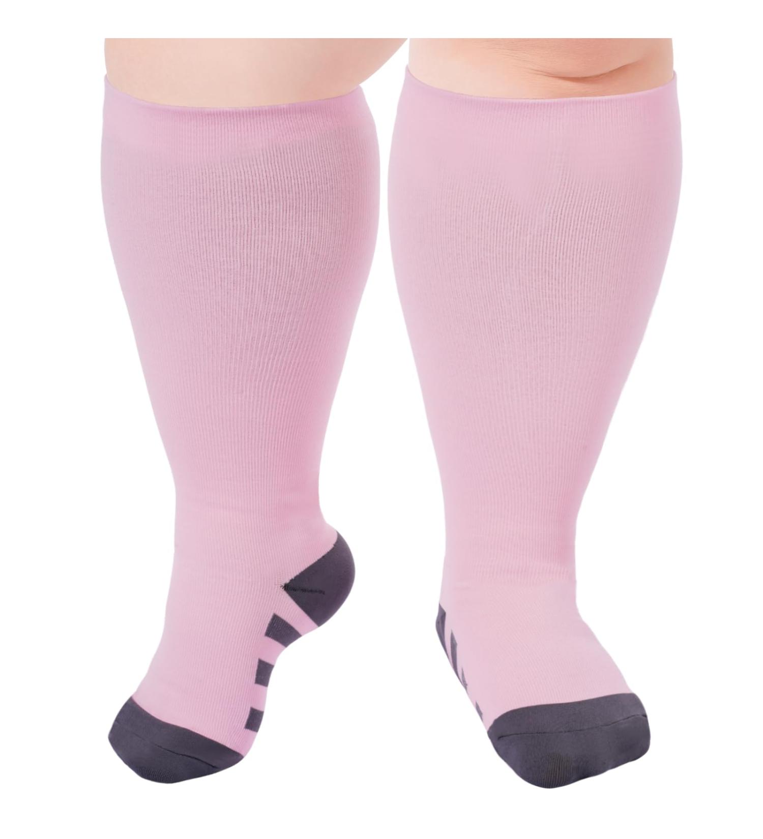 Ancrina Plus Size Compression Socks for Women & Men - Sports Running Air Travel Cycling - XL-XXL Pink - Buy Online on GoSupps.com