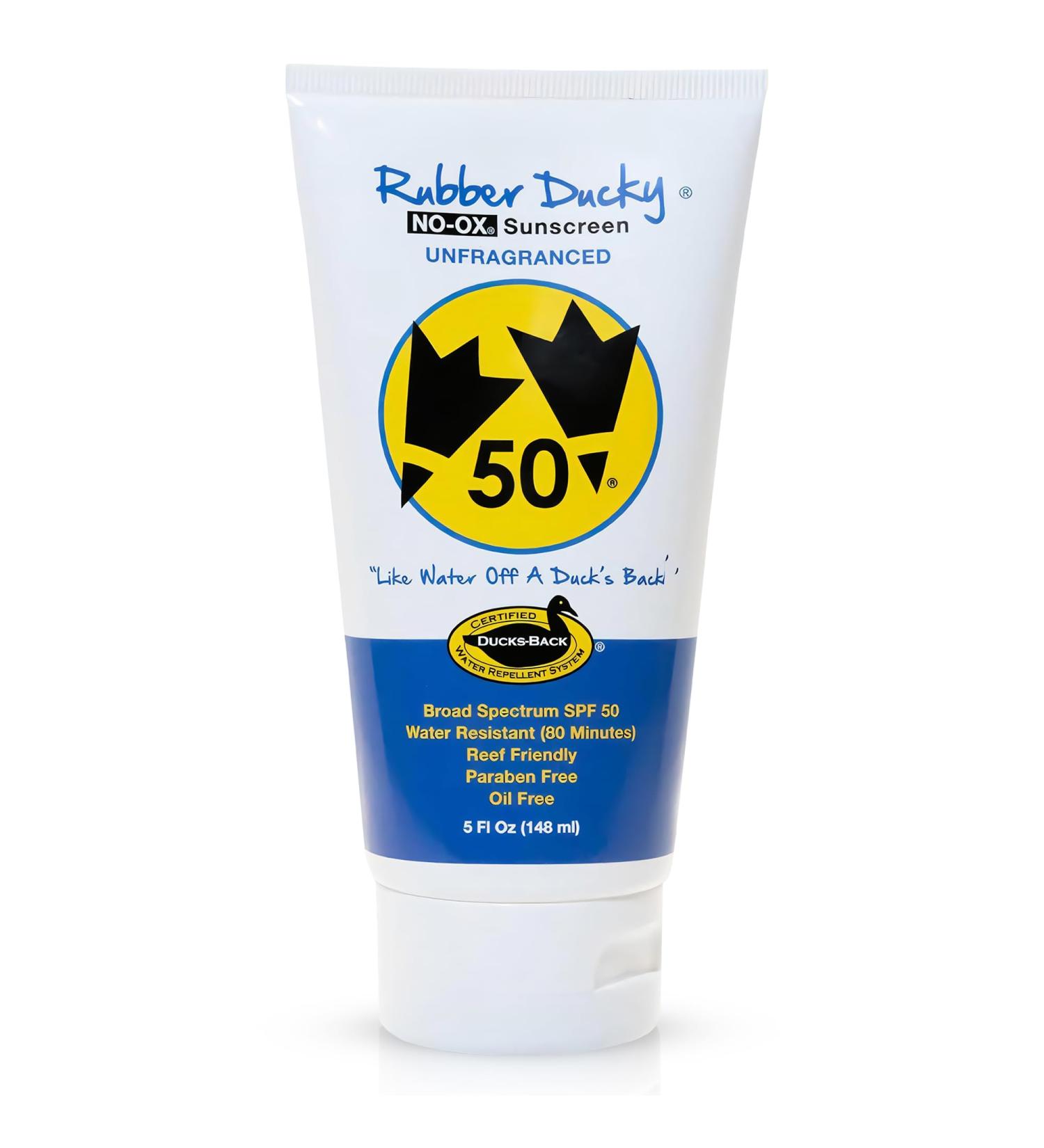 Rubber Ducky Vitamin E Sunscreen SPF 50 | Water-Resistant Broad Spectrum Lotion for Face & Body | Oil-Free Moisturizing Sunblock (5oz - Buy Online on GoSupps.com
