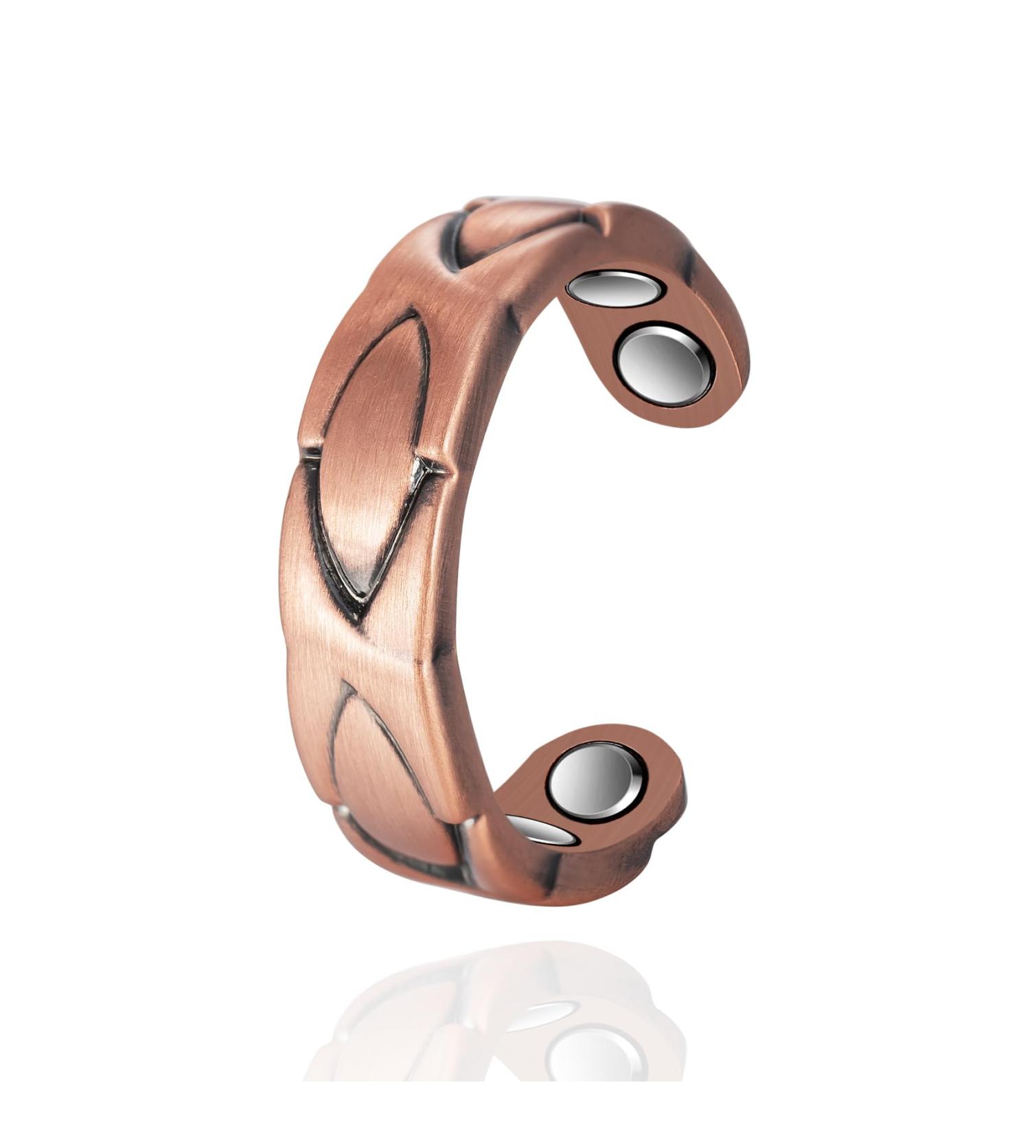 Shop Stunning Copper Rings for Women - Adjustable Rhombus Magnetic Jewelry - Buy Online on GoSupps.com