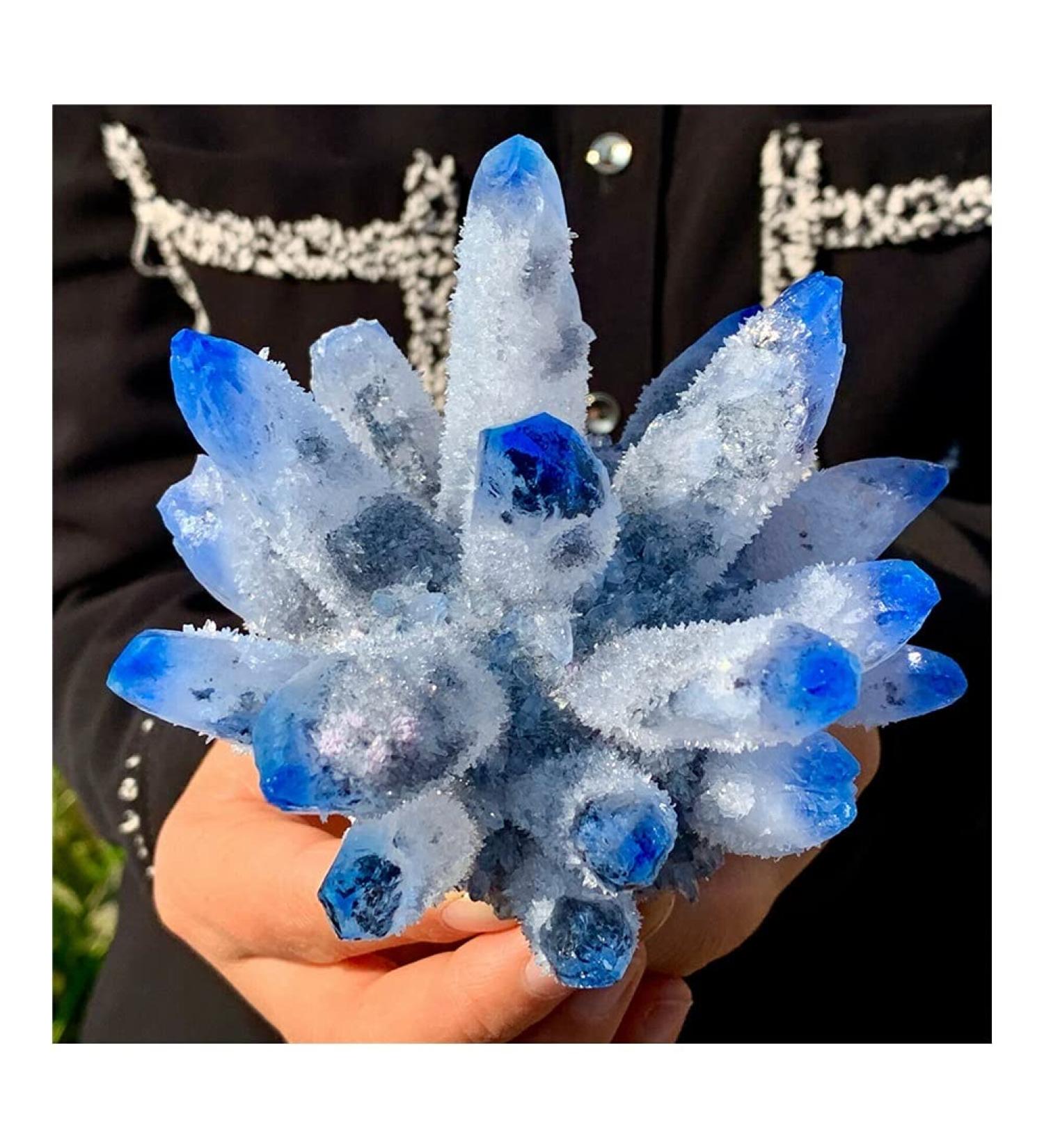 Crystal Rough New Find Sky Blue Phantom Quartz Crystal Cluster Specimen (Size : 400-500g) - Buy Online on GoSupps.com