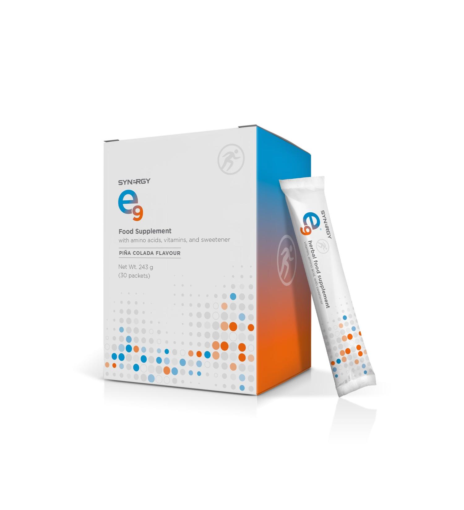 Synergy Worldwide E9 30 Doses | 500mg L-Arginine Supplement with B12, B6, Pantothenic Acid | Supports Physical Performance & Reduces Fatigue - Buy Online on GoSupps.com